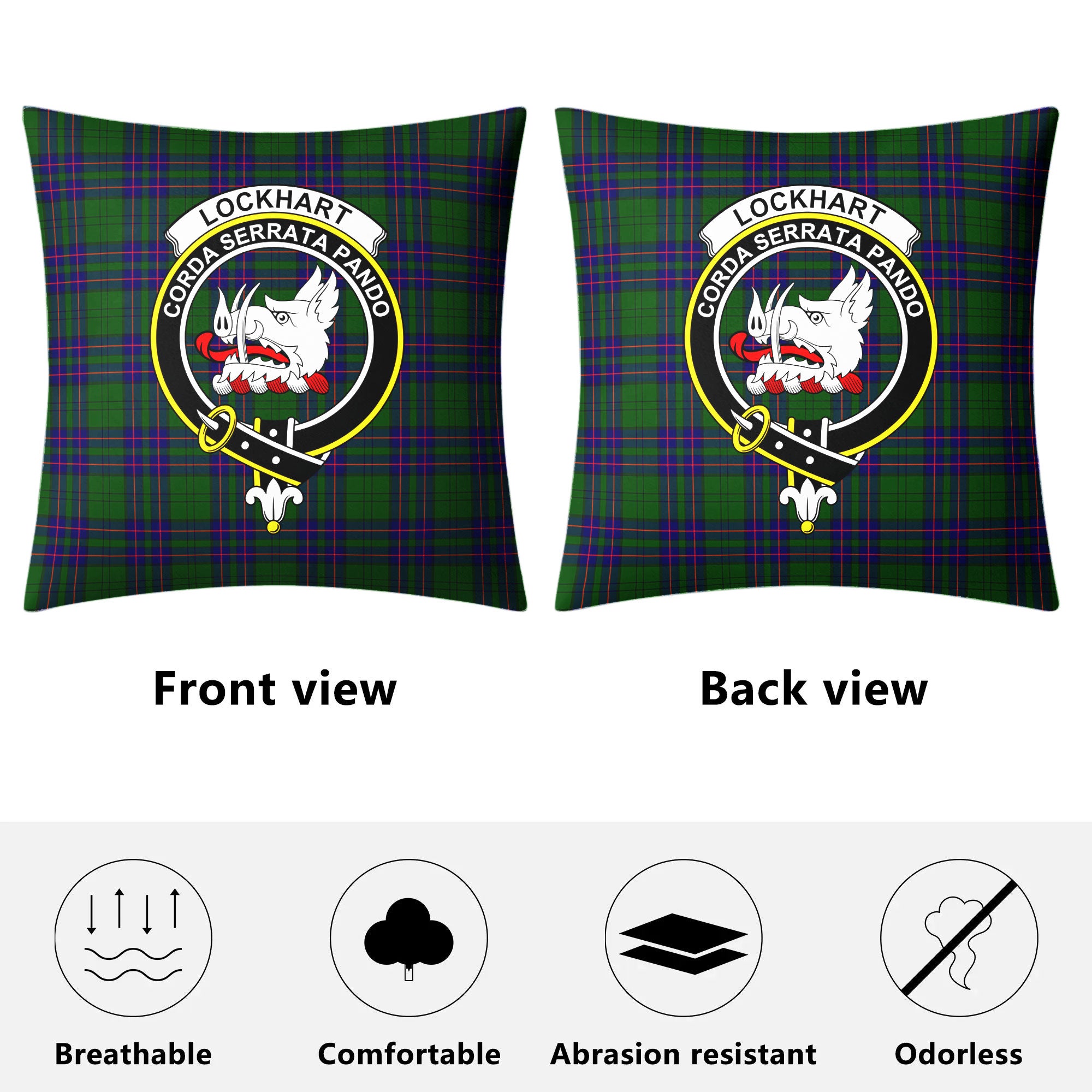 Lockhart Modern Tartan Crest Pillow Cover