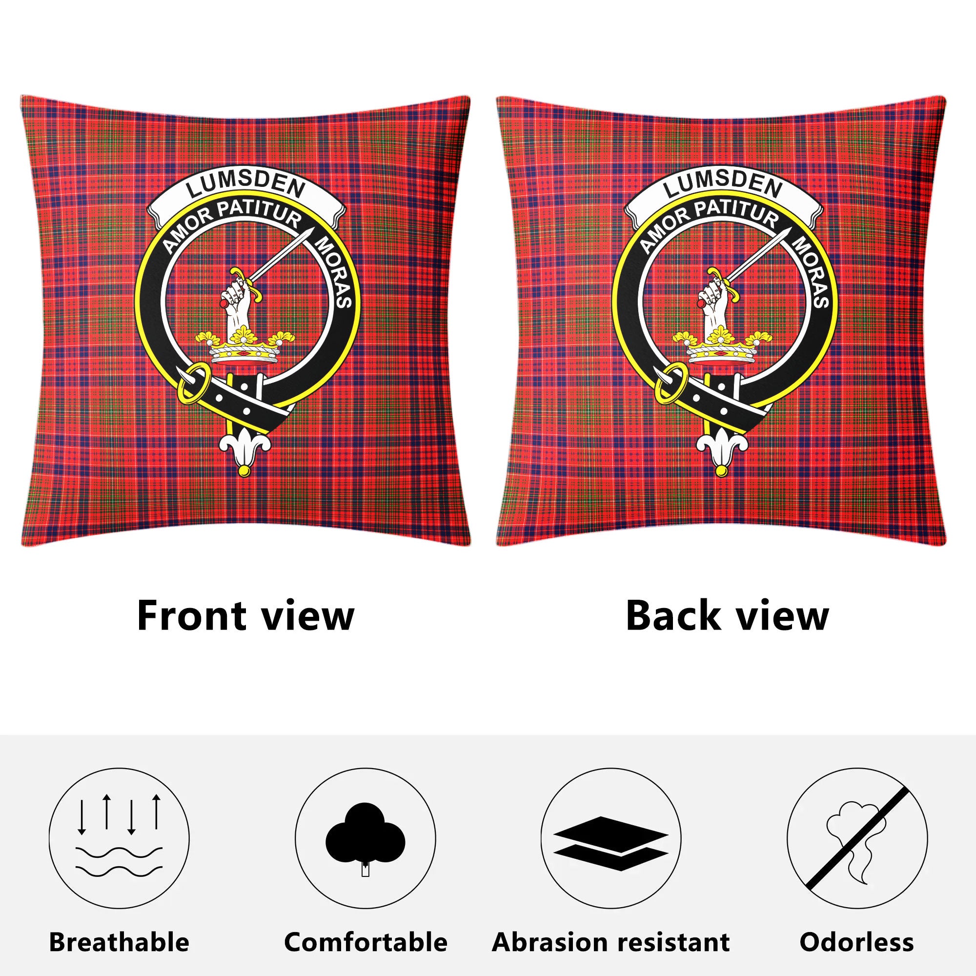 Lumsden Modern Tartan Crest Pillow Cover