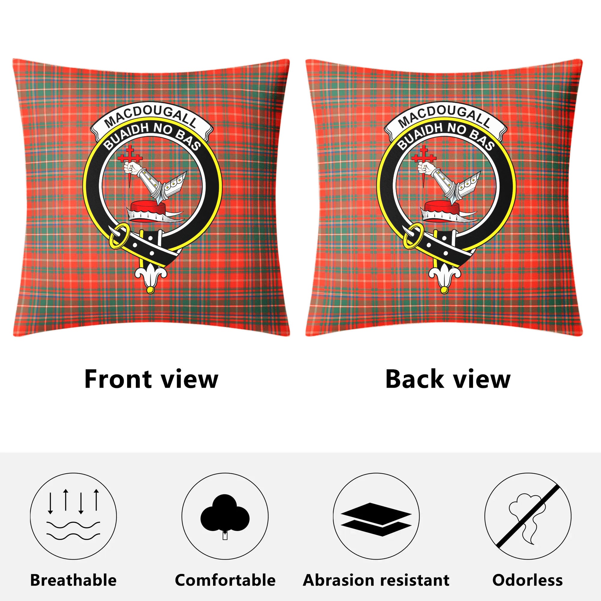 MacDougall Ancient Tartan Crest Pillow Cover