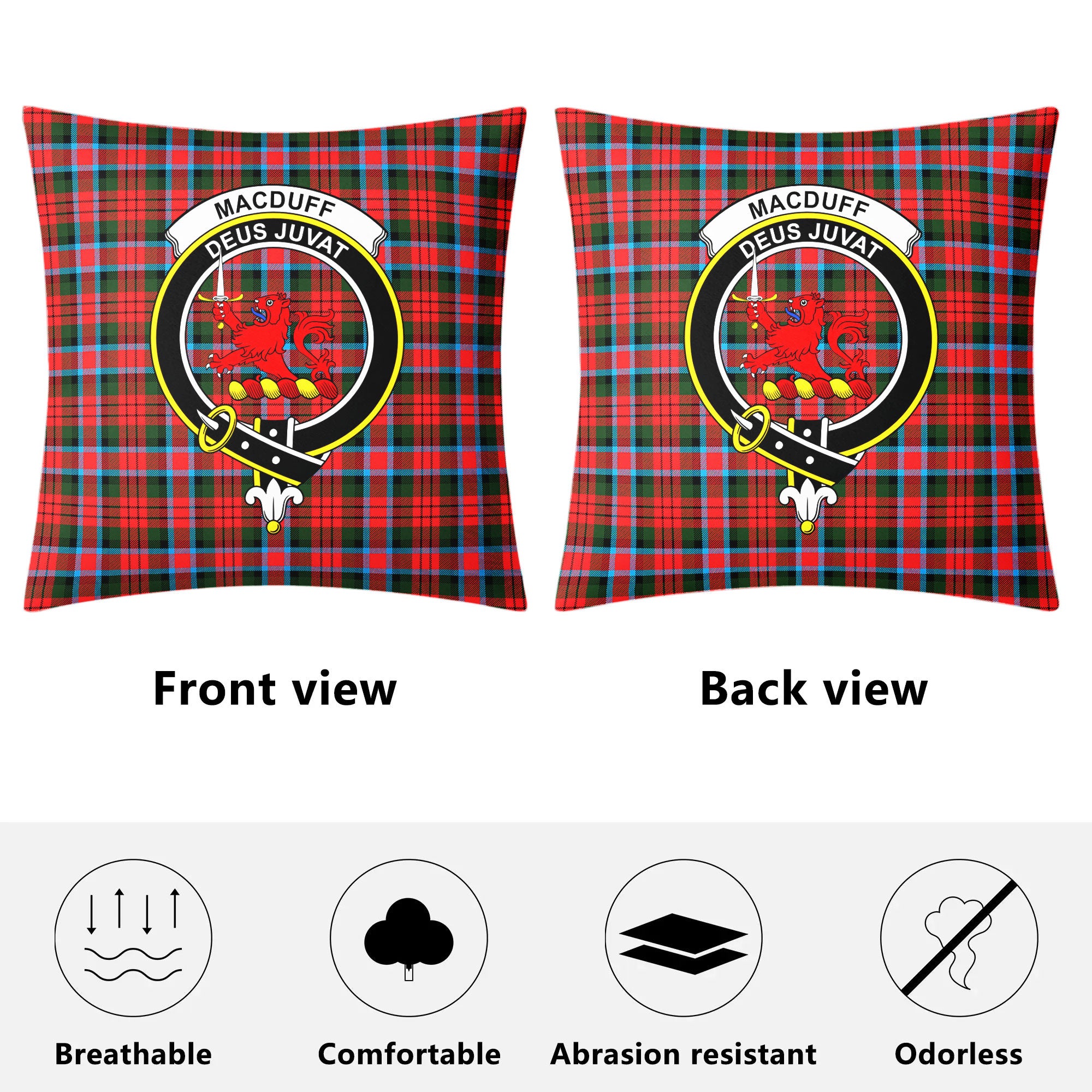 MacDuff Modern Tartan Crest Pillow Cover