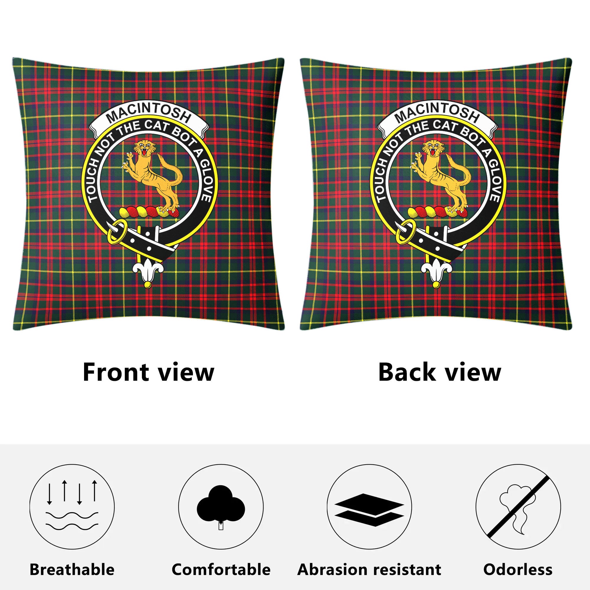 MacIntosh Hunting Modern Tartan Crest Pillow Cover