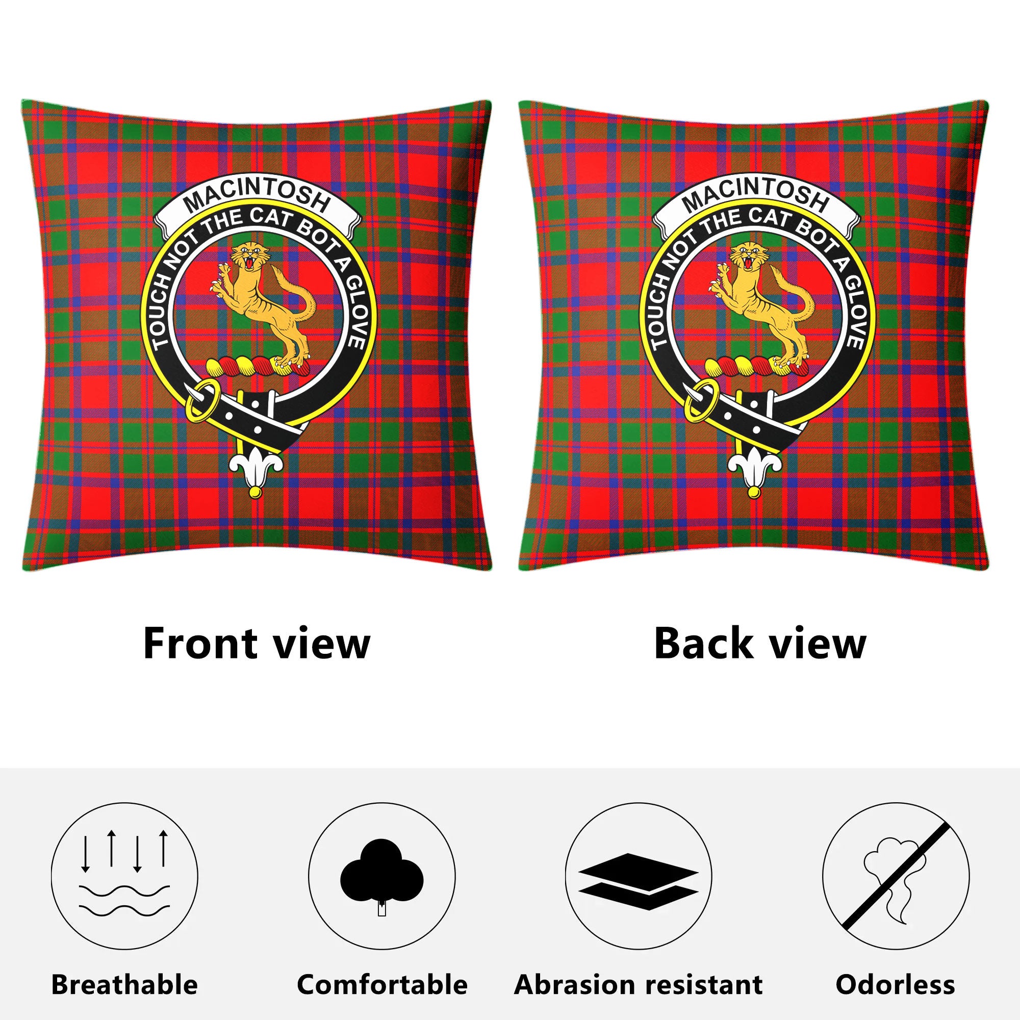 MacIntosh Modern Tartan Crest Pillow Cover