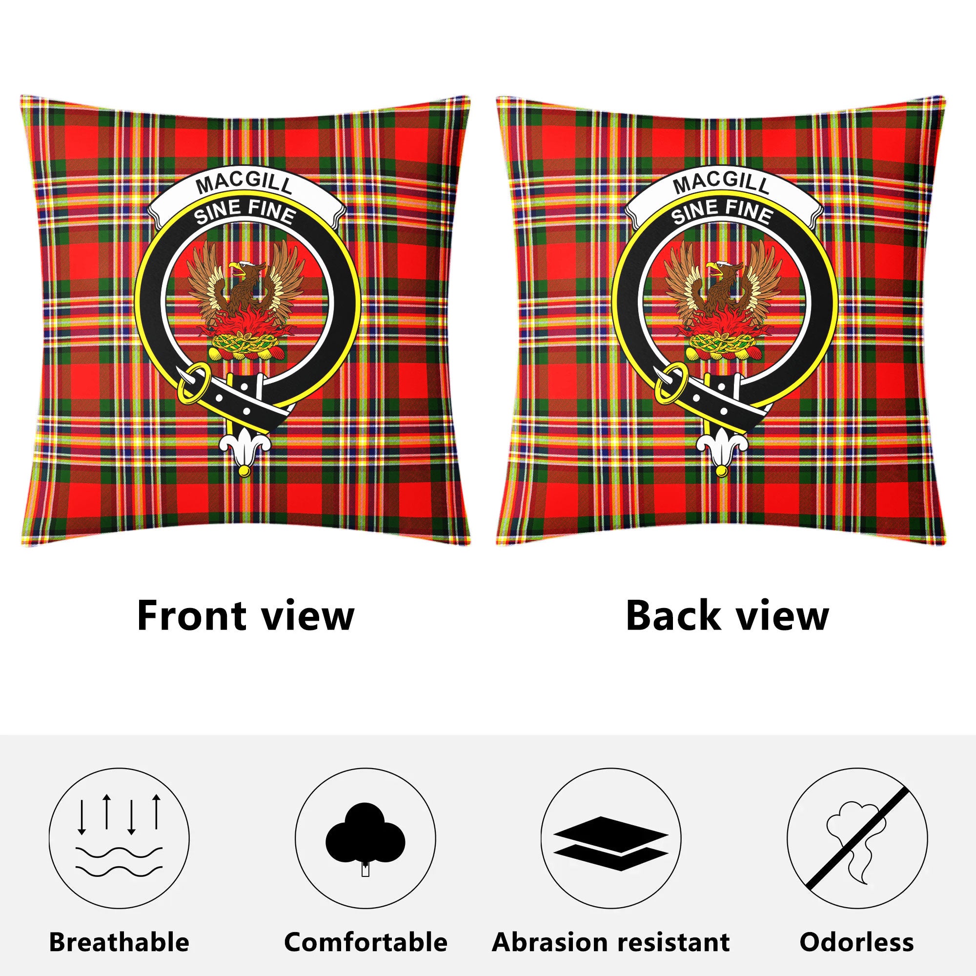 Makgill Tartan Crest Pillow Cover