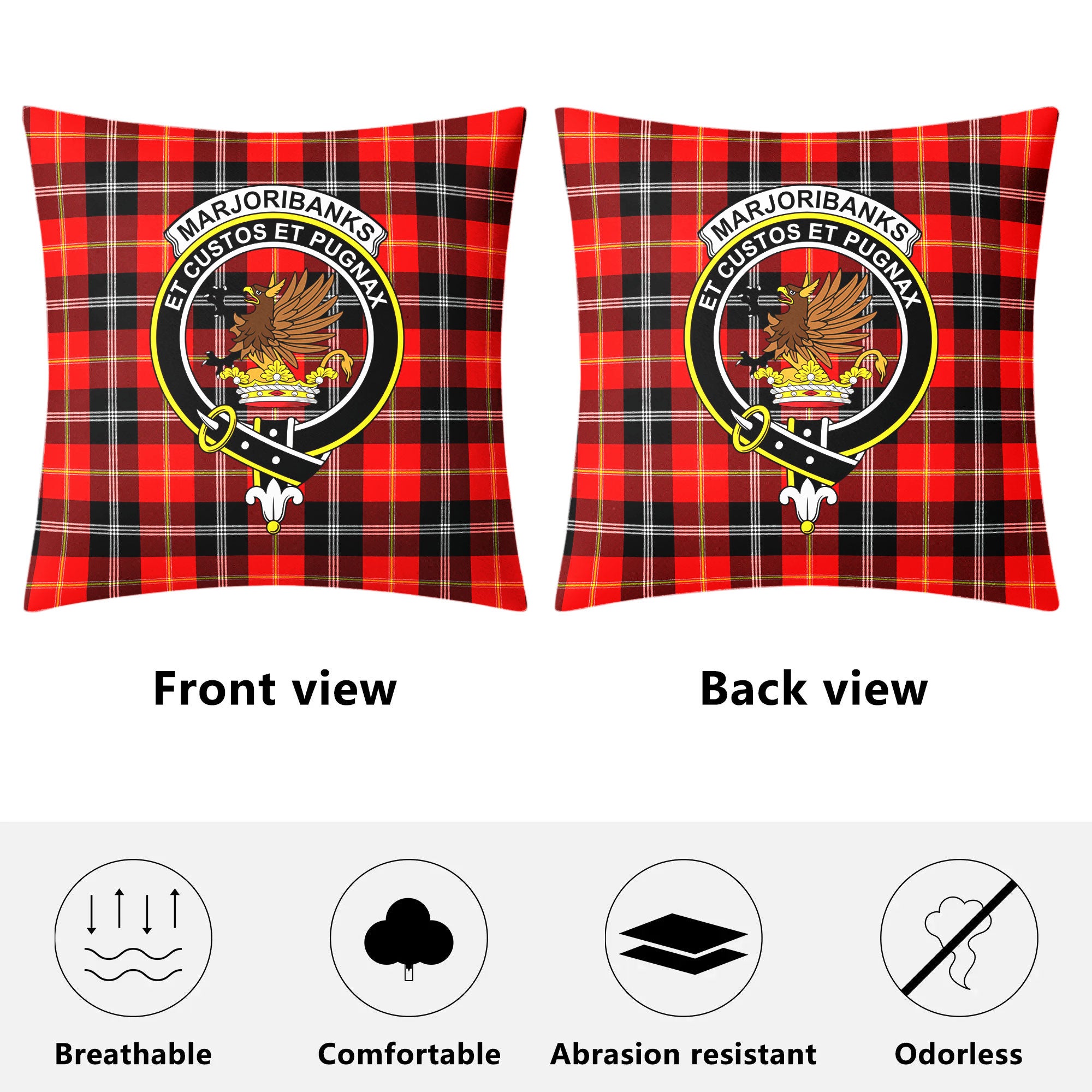 Marjoribanks Tartan Crest Pillow Cover