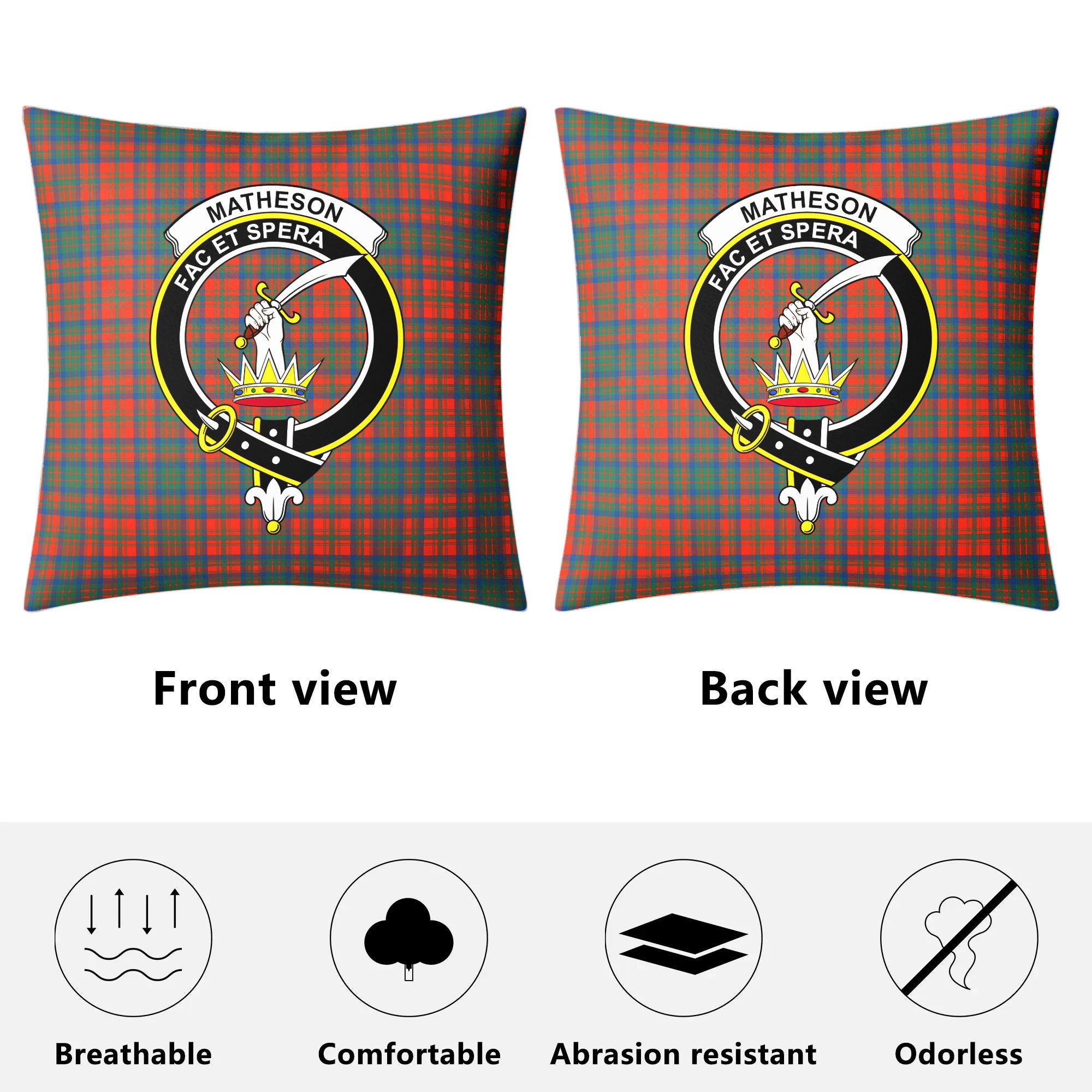 Matheson Ancient Tartan Crest Pillow Cover