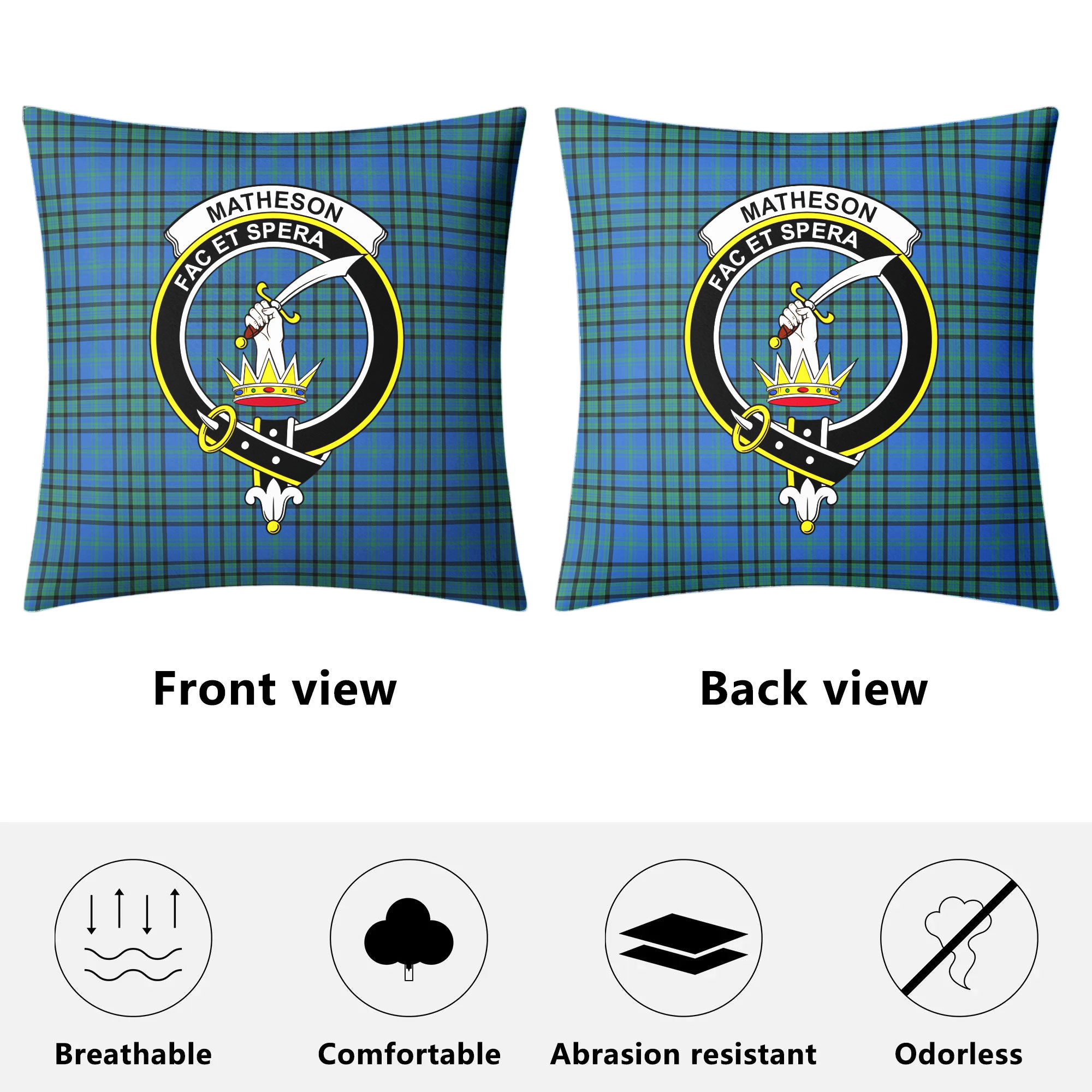 Matheson Hunting Ancient Tartan Crest Pillow Cover