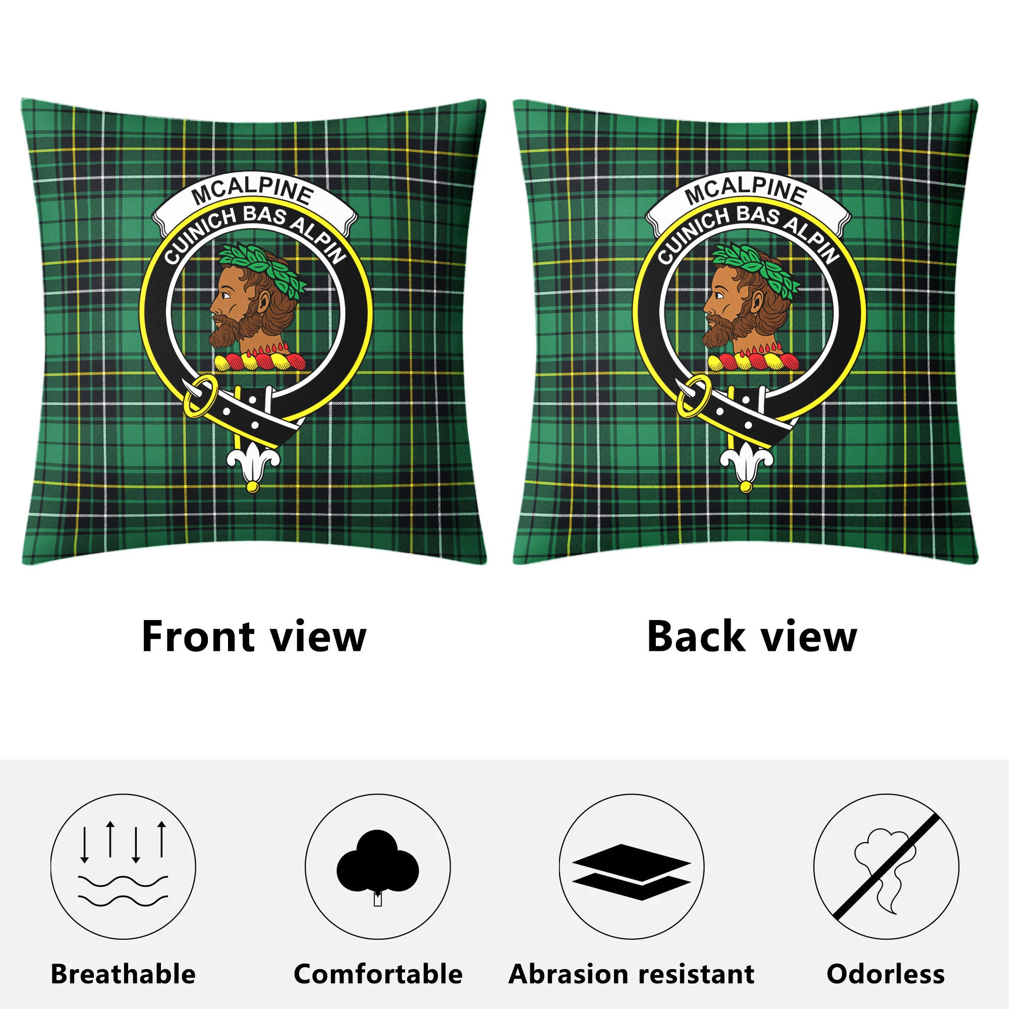 McAlpine Ancient Tartan Crest Pillow Cover