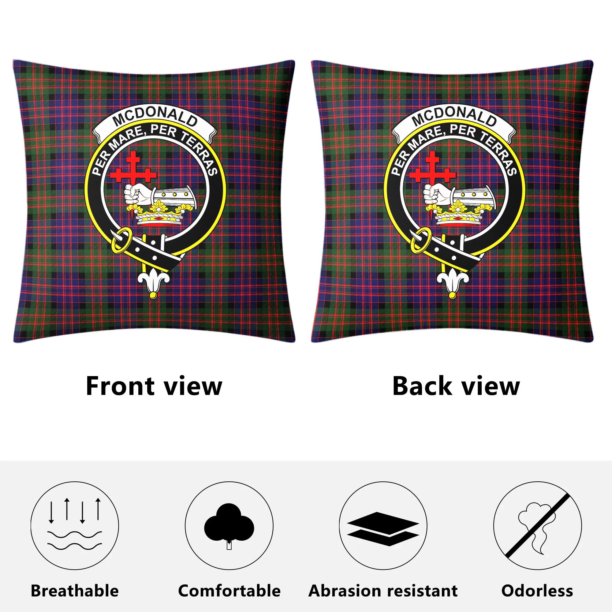 McDonald Modern Tartan Crest Pillow Cover