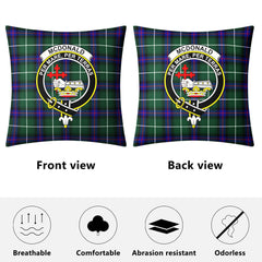 McDonald of the Isles Hunting Modern Tartan Crest Pillow Cover