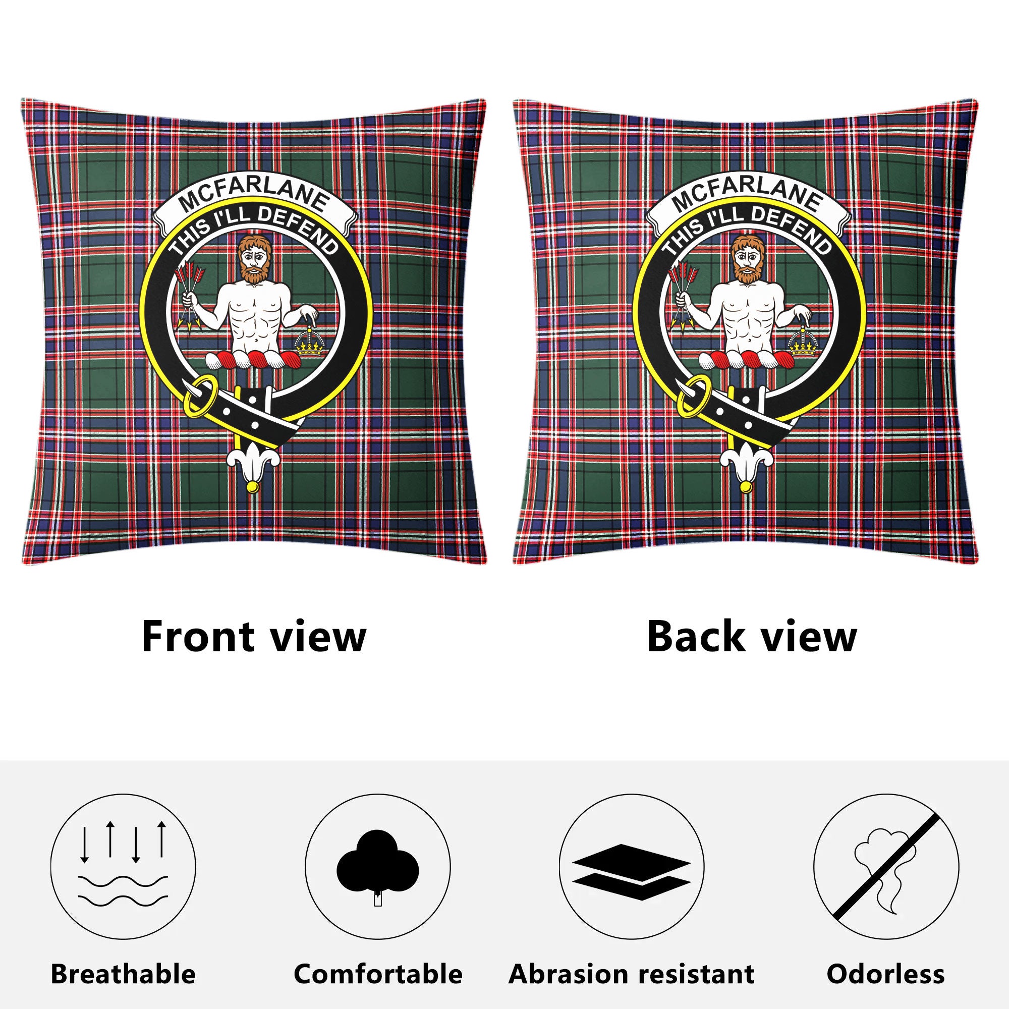 McFarlane Hunting Modern Tartan Crest Pillow Cover