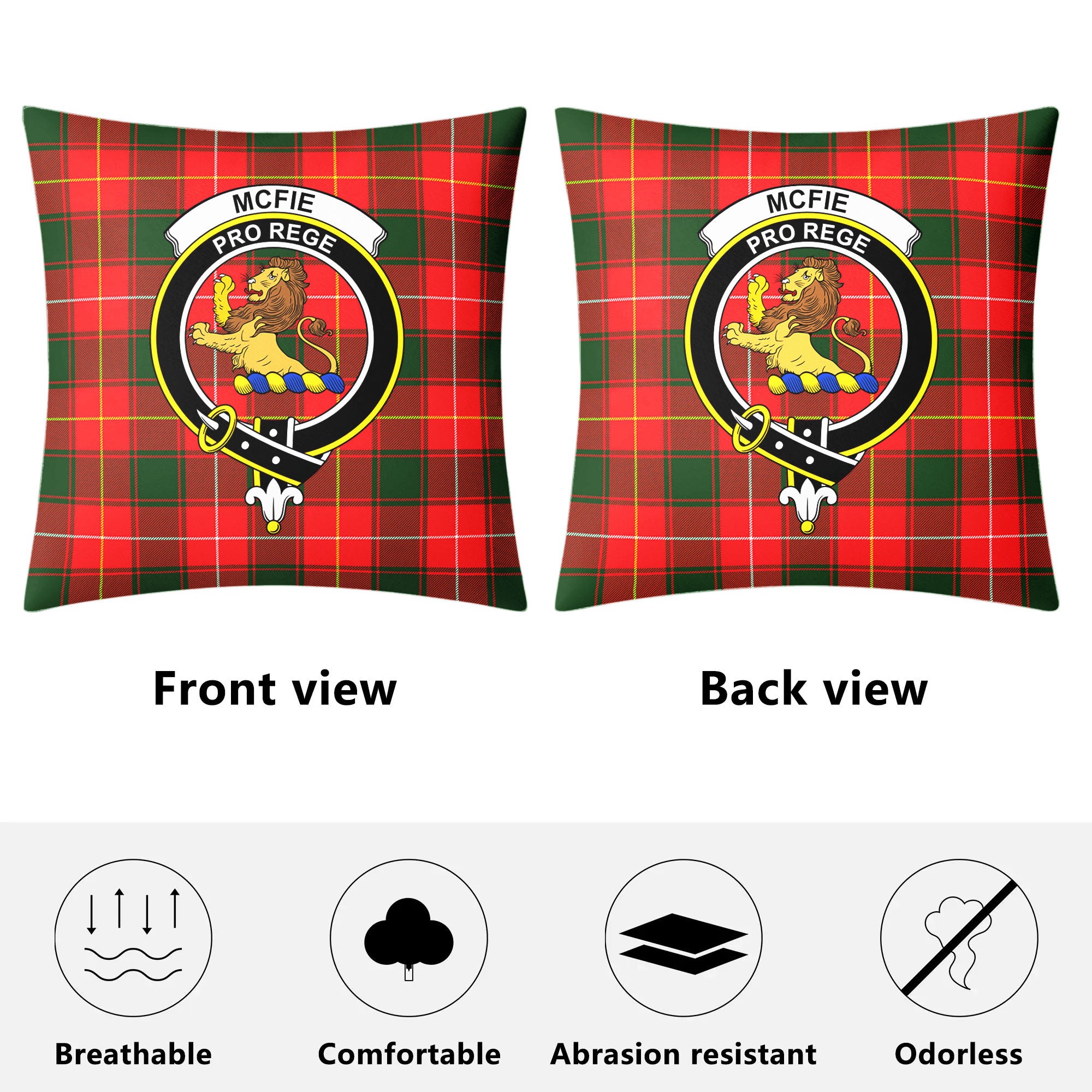 McFie Tartan Crest Pillow Cover