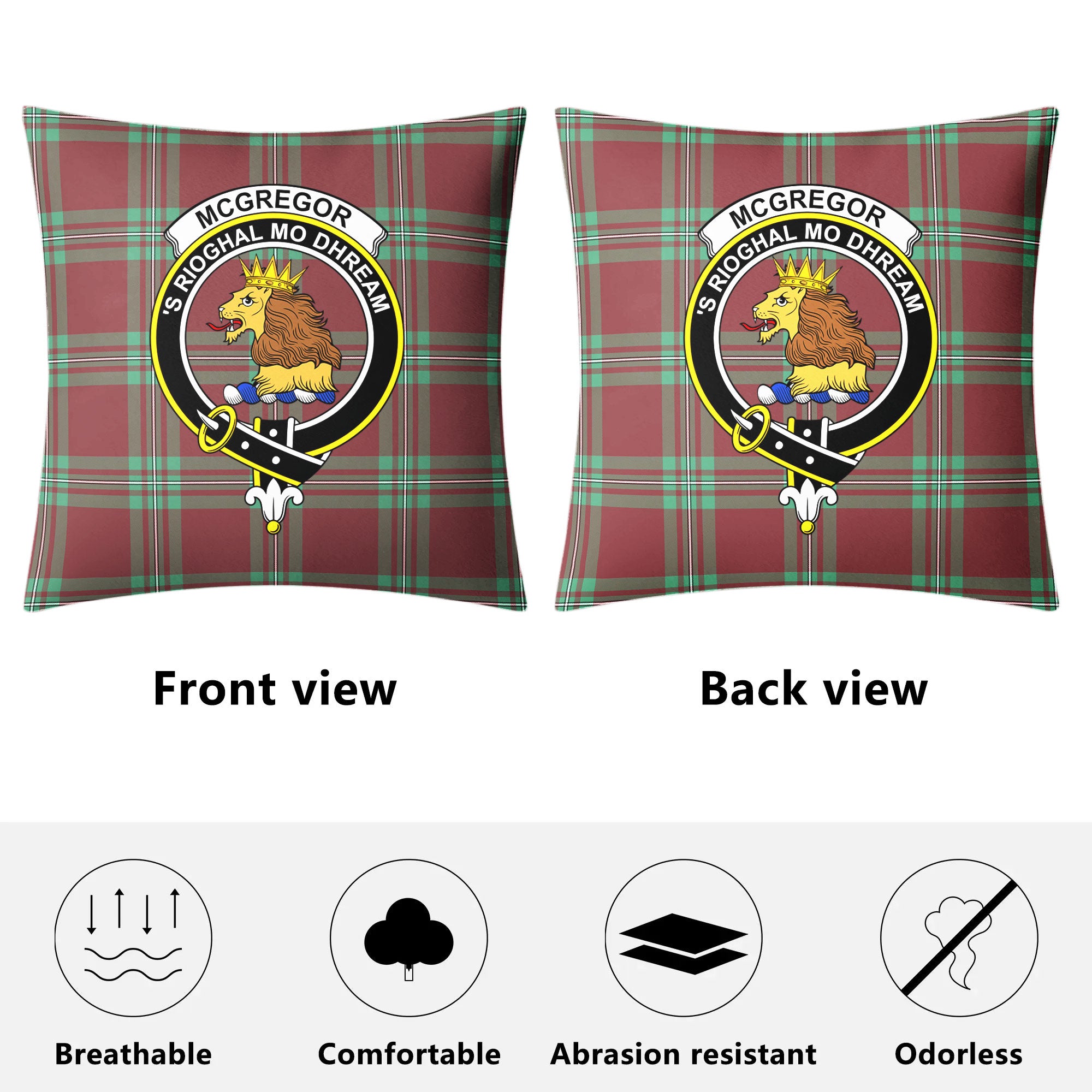 McGregor Hunting Ancient Tartan Crest Pillow Cover