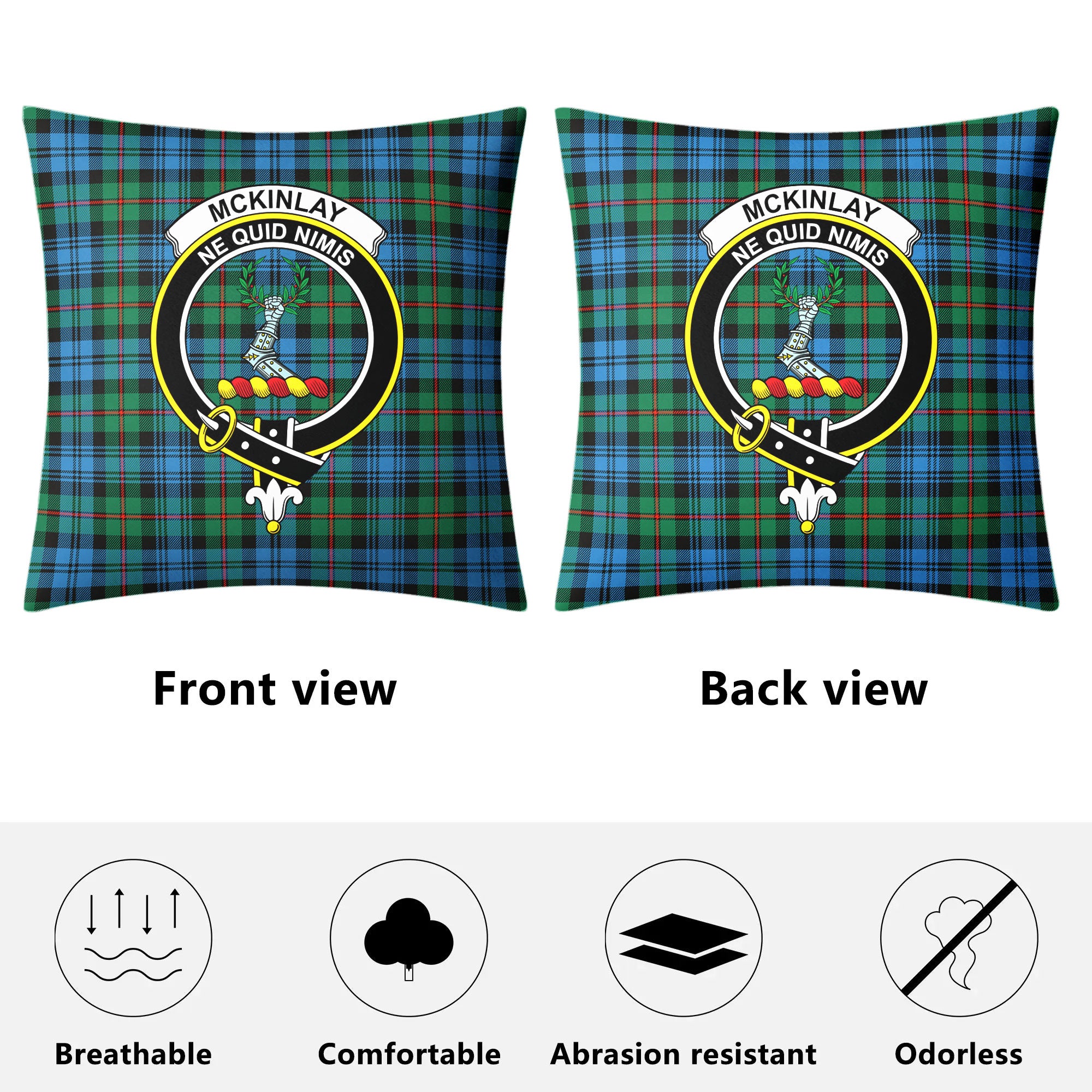 McKinlay Ancient Tartan Crest Pillow Cover