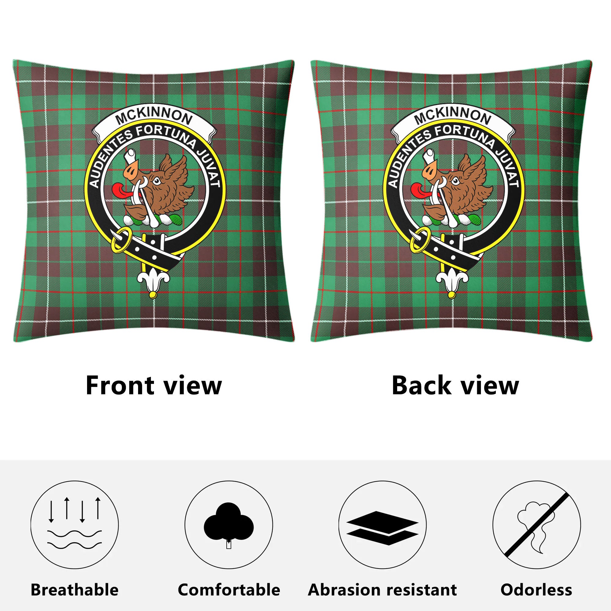 McKinnon Hunting Ancient Tartan Crest Pillow Cover