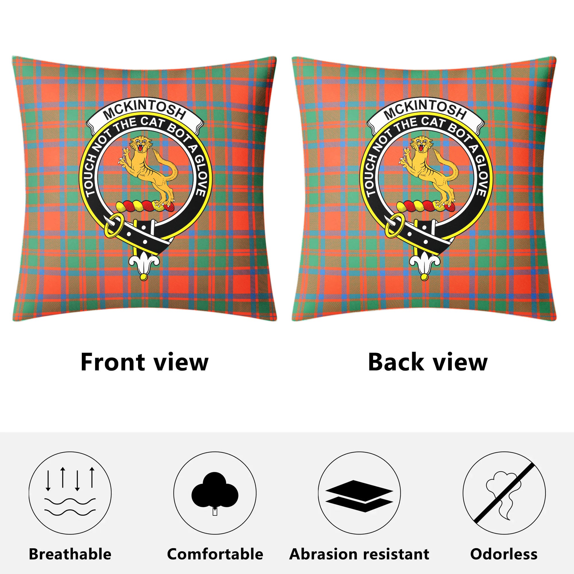 McKintosh Ancient Tartan Crest Pillow Cover