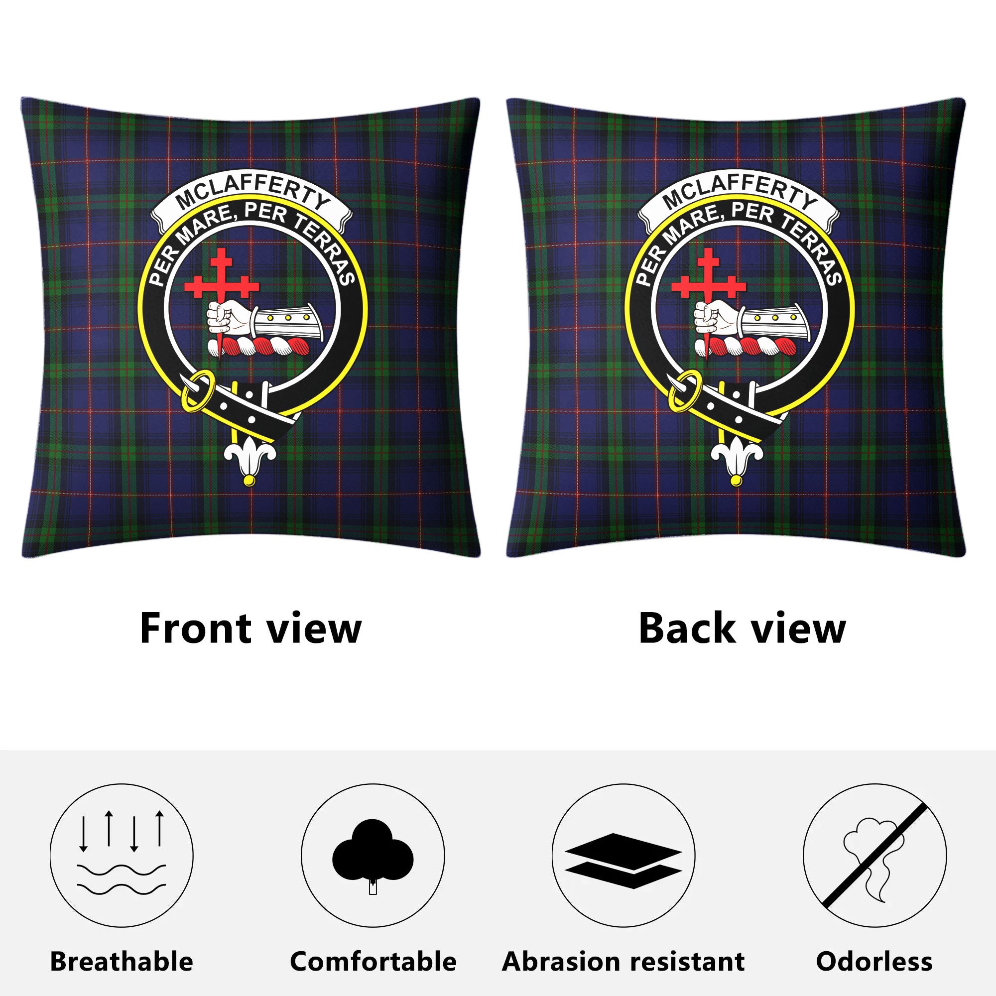 McLafferty Tartan Crest Pillow Cover