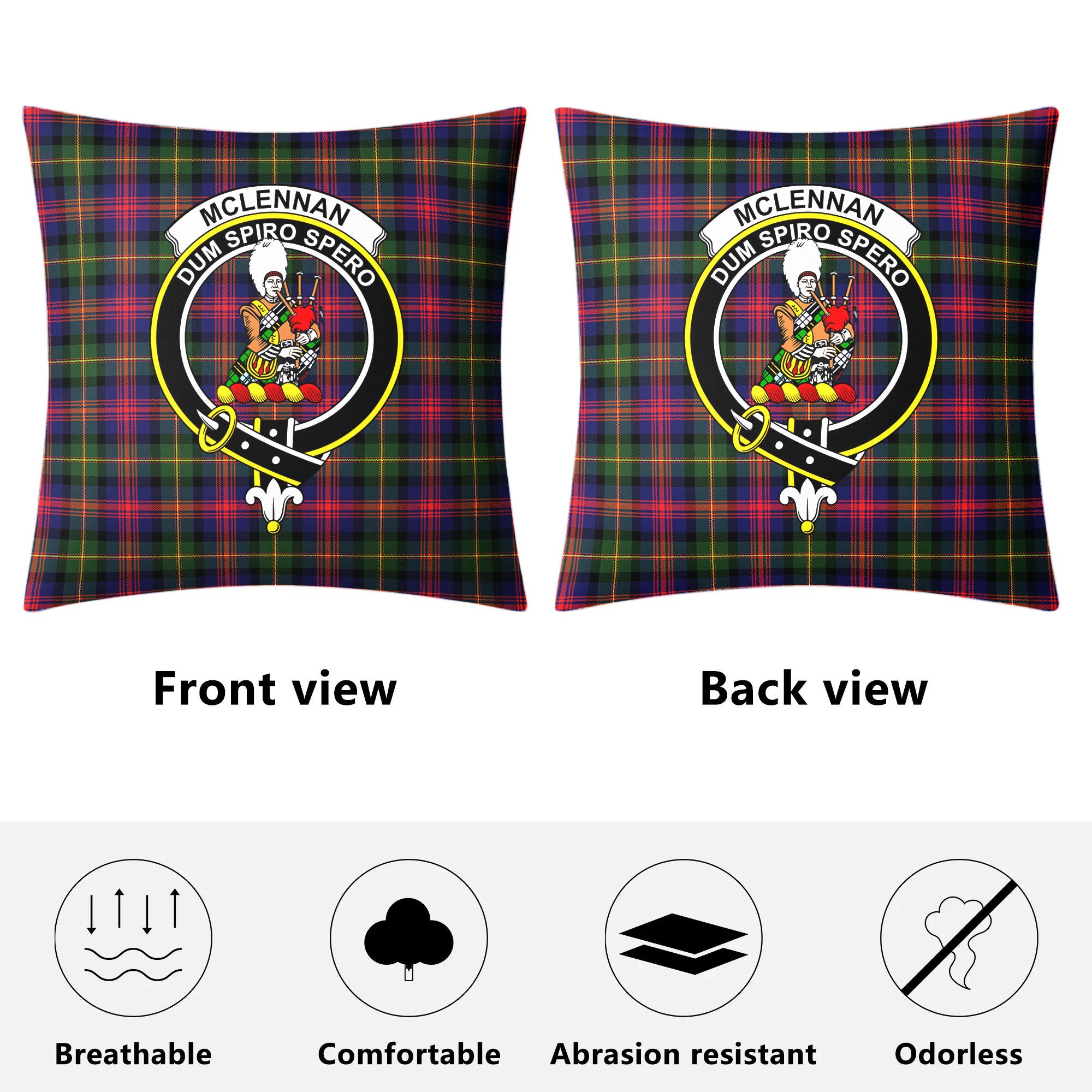 McLennan Modern Tartan Crest Pillow Cover