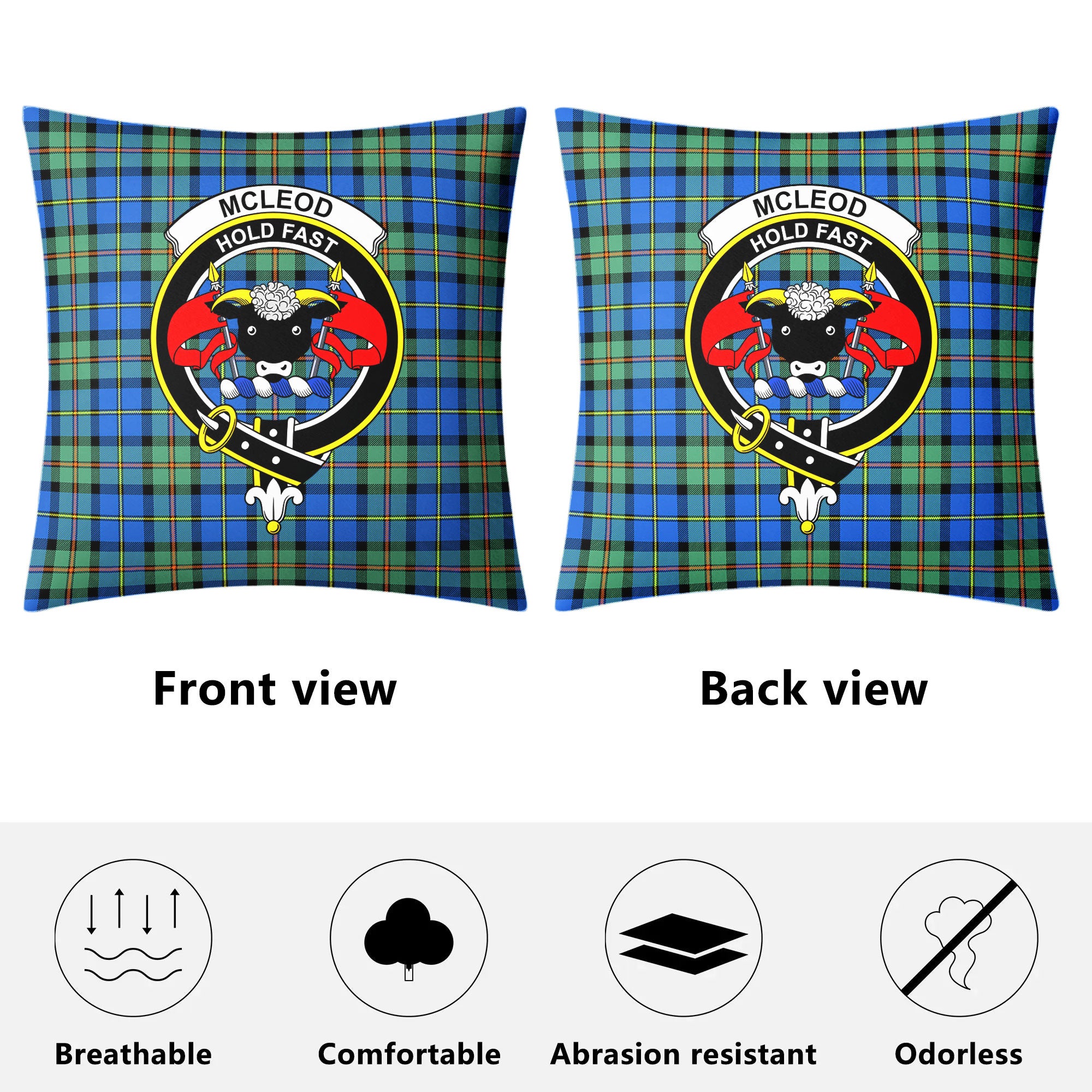 McLeod of Harris Ancient Tartan Crest Pillow Cover