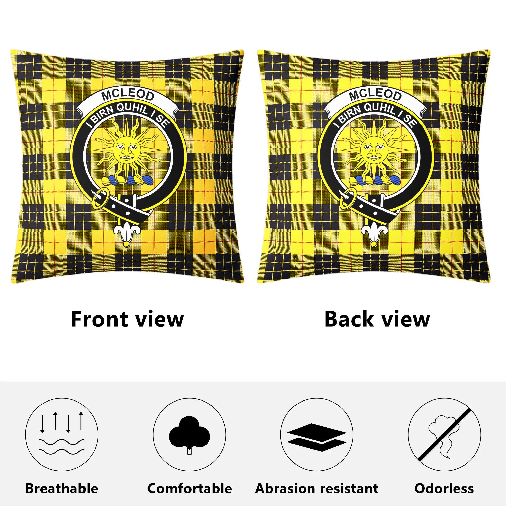 McLeod of Lewis Ancient Tartan Crest Pillow Cover