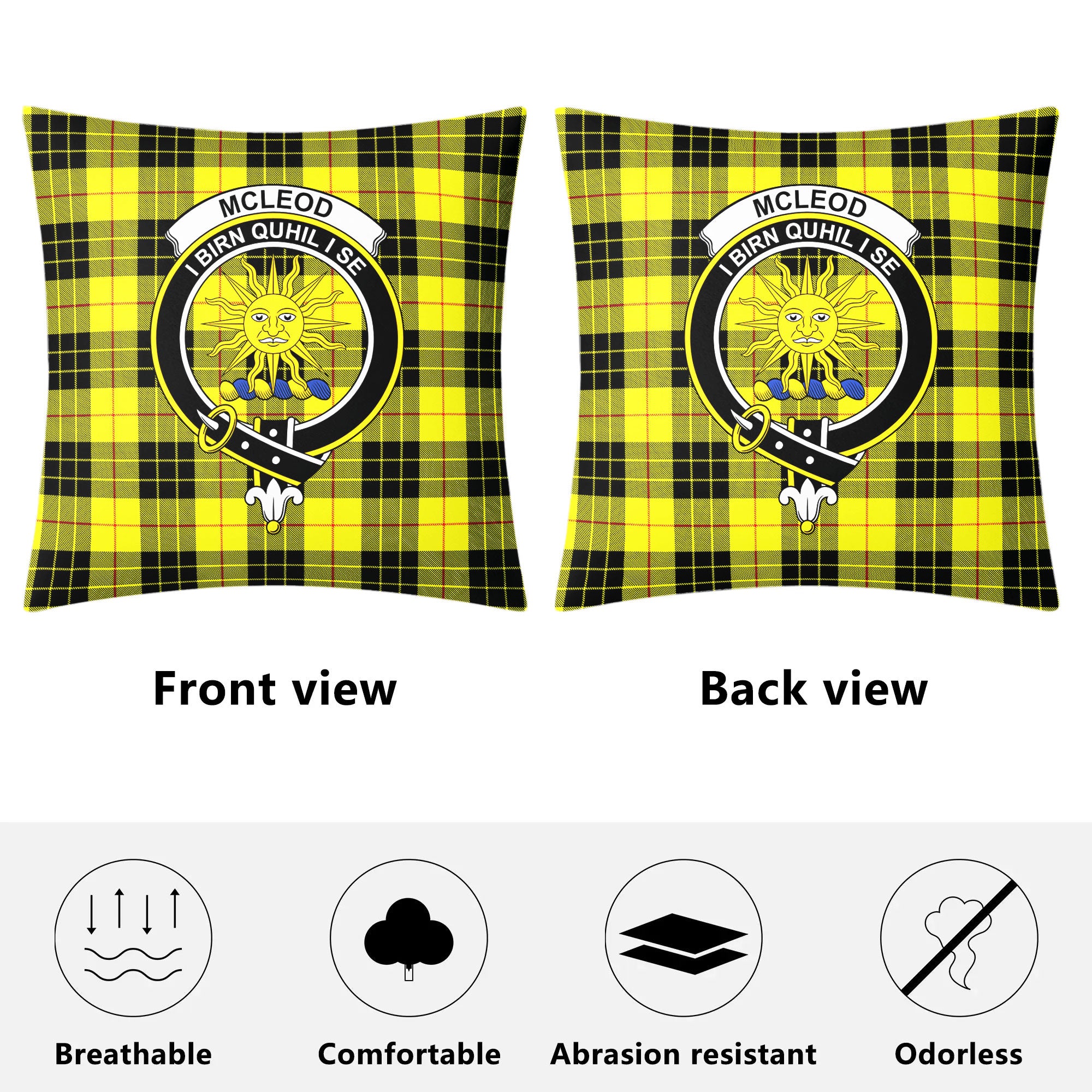 McLeod of Lewis Modern Tartan Crest Pillow Cover