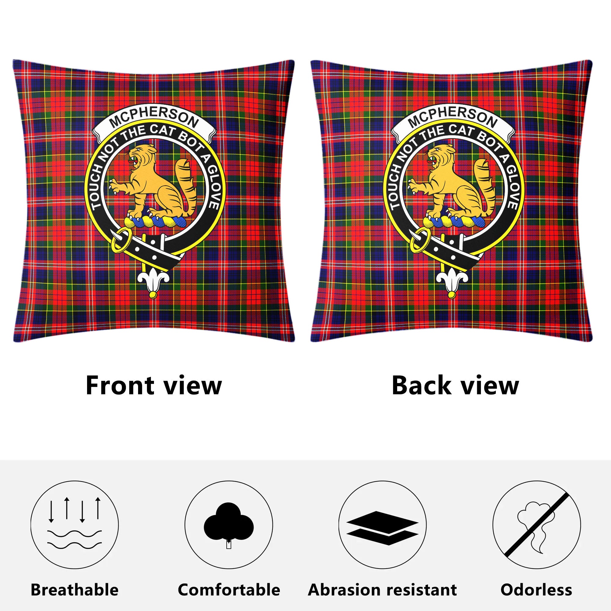 McPherson Modern Tartan Crest Pillow Cover