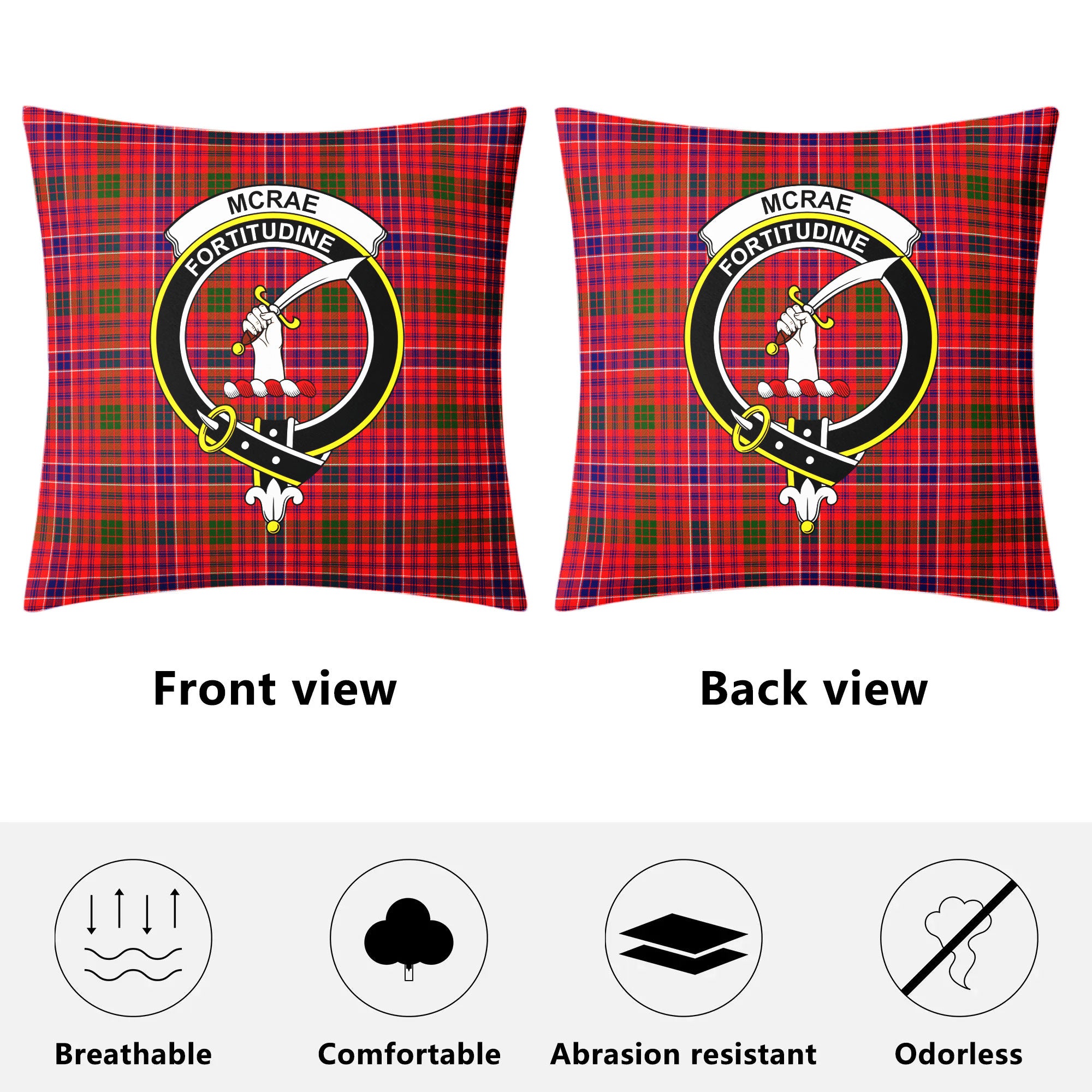 McRae Modern Tartan Crest Pillow Cover