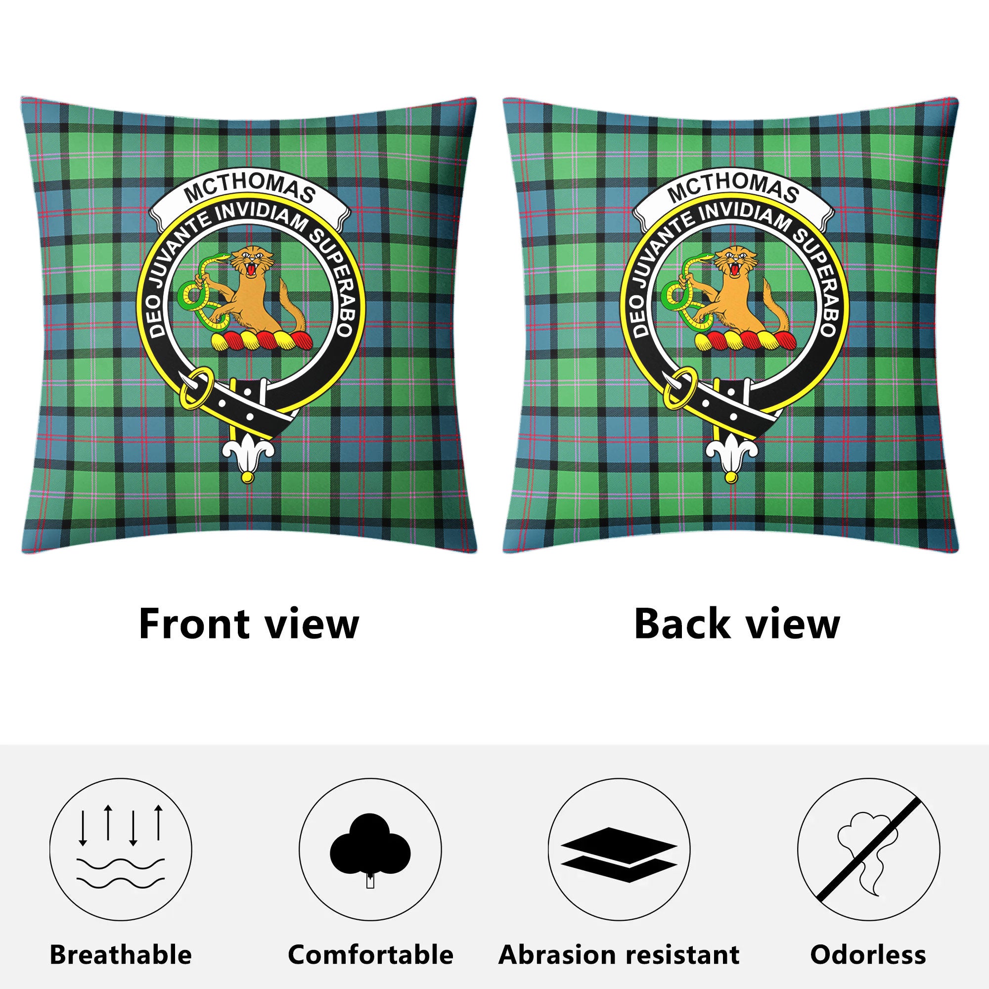 McThomas Ancient Tartan Crest Pillow Cover