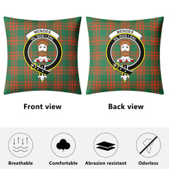 Menzies Green Ancient Tartan Crest Pillow Cover