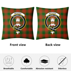 Menzies Green Modern Tartan Crest Pillow Cover