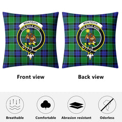 Monteith Tartan Crest Pillow Cover