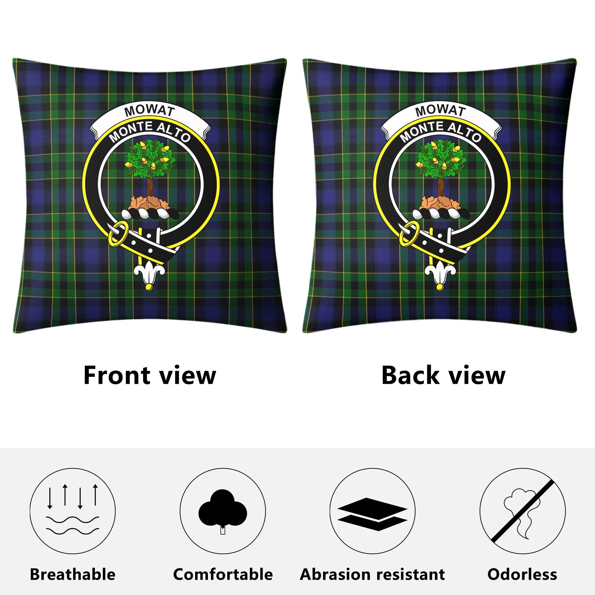 Mowat Modern Tartan Crest Pillow Cover