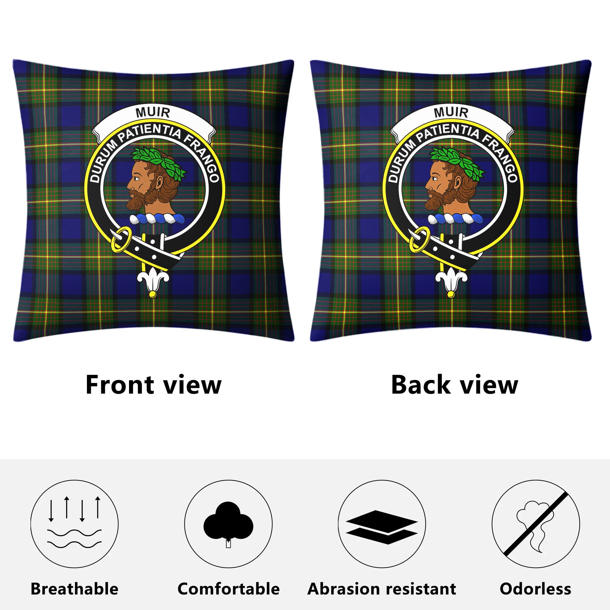 Muir Tartan Crest Pillow Cover