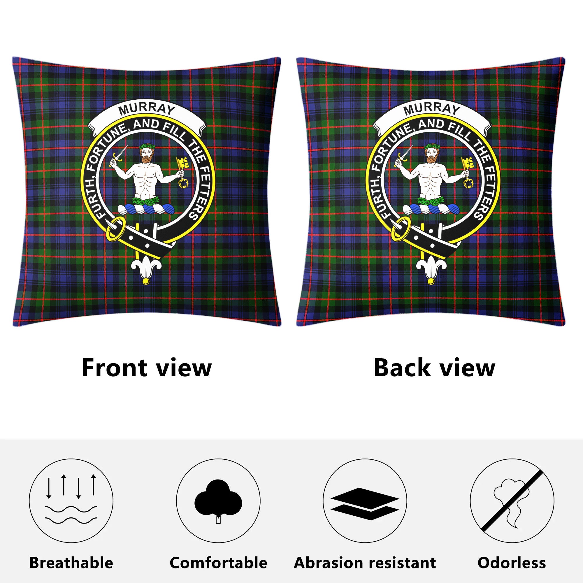 Murray of Atholl Modern Tartan Crest Pillow Cover