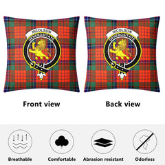 Nicolson Ancient Old Tartan Crest Pillow Cover