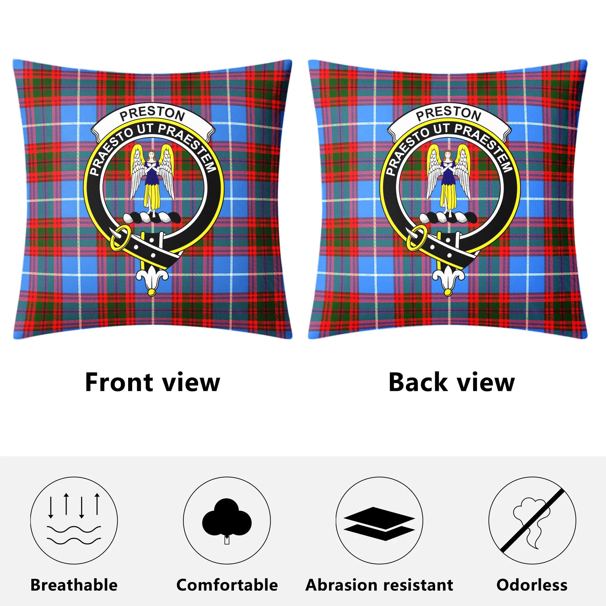 Preston Tartan Crest Pillow Cover