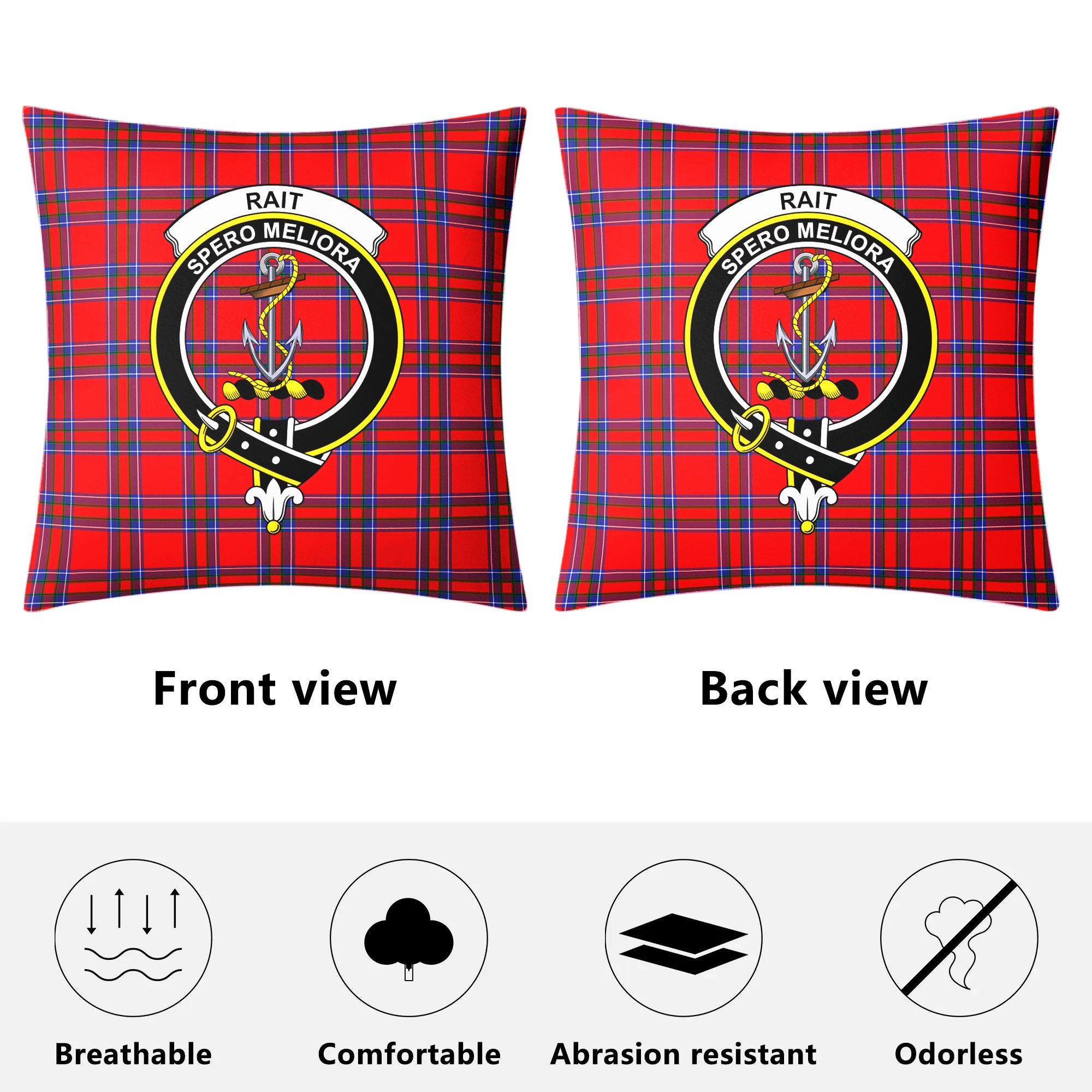 Rait Tartan Crest Pillow Cover