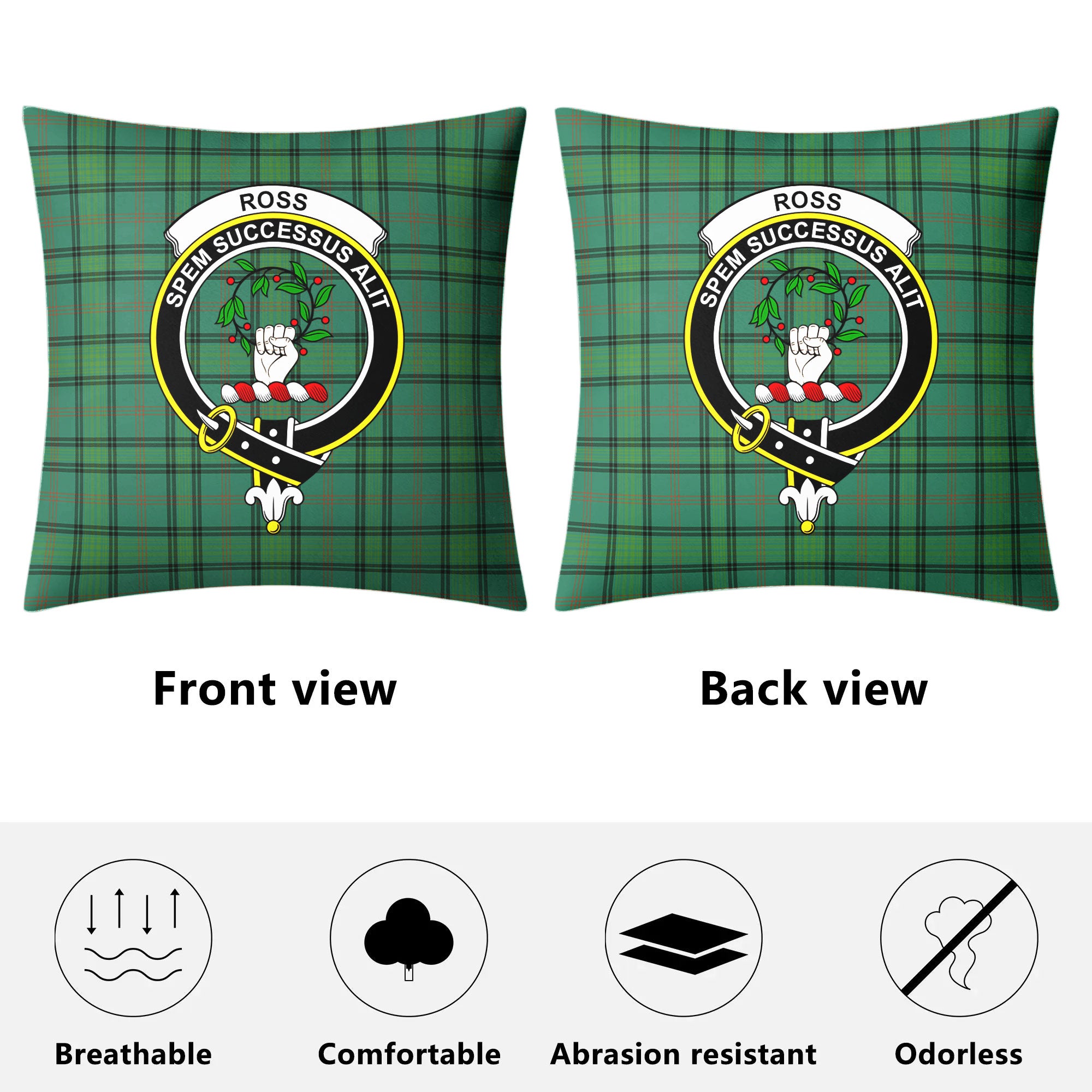 Ross Hunting Ancient Tartan Crest Pillow Cover