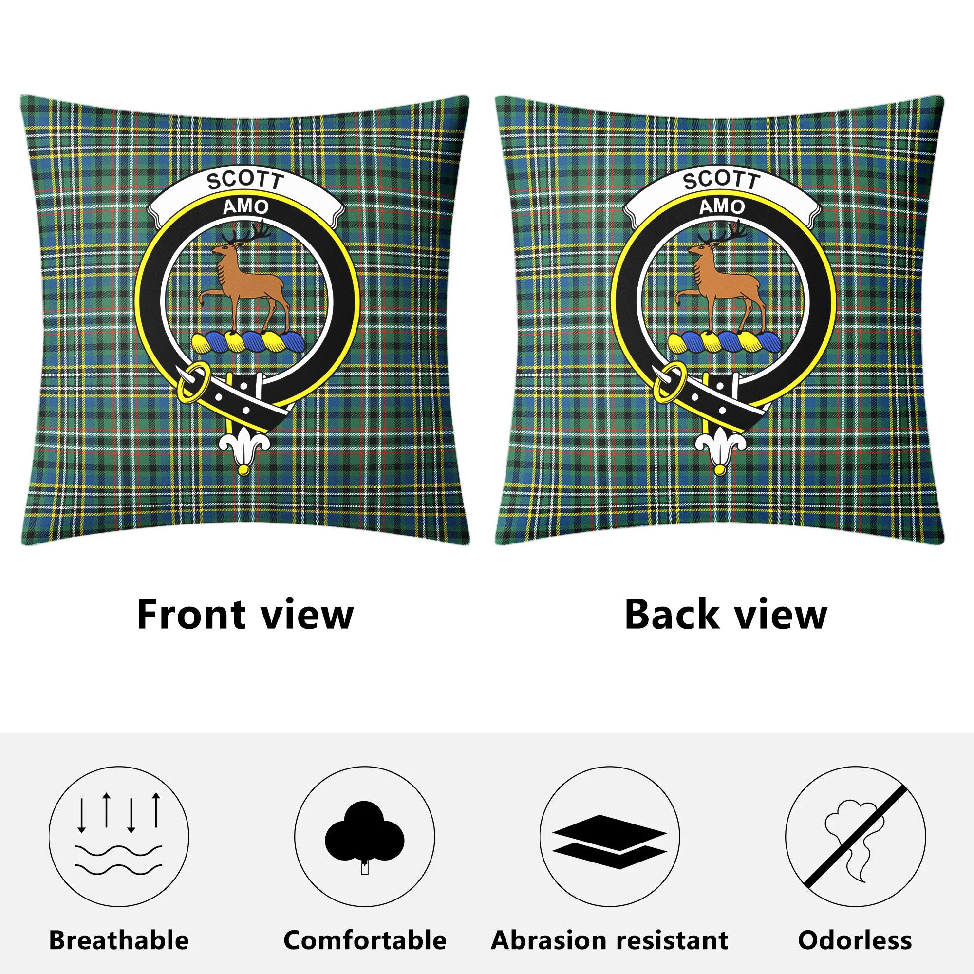 Scott Green Ancient Tartan Crest Pillow Cover