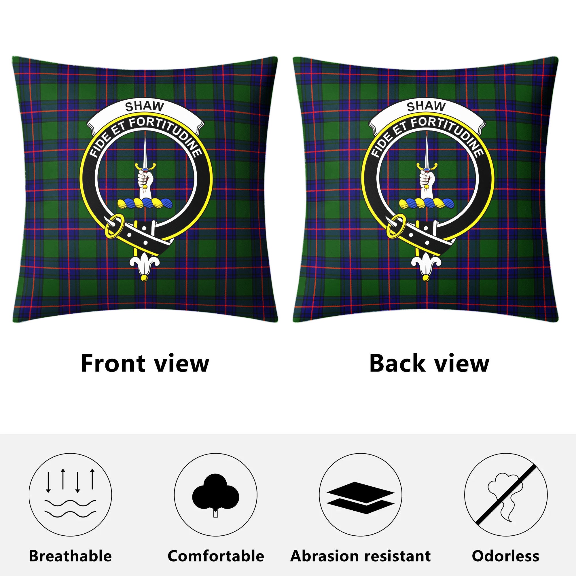 Shaw Modern Tartan Crest Pillow Cover