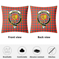 Sinclair Ancient Tartan Crest Pillow Cover