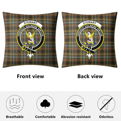 Stewart Hunting Weathered Tartan Crest Pillow Cover