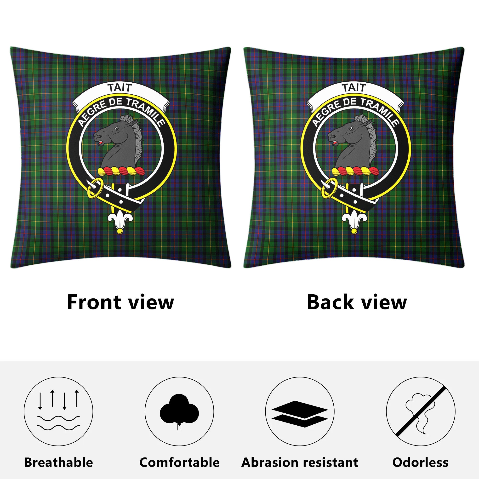 Tait Tartan Crest Pillow Cover