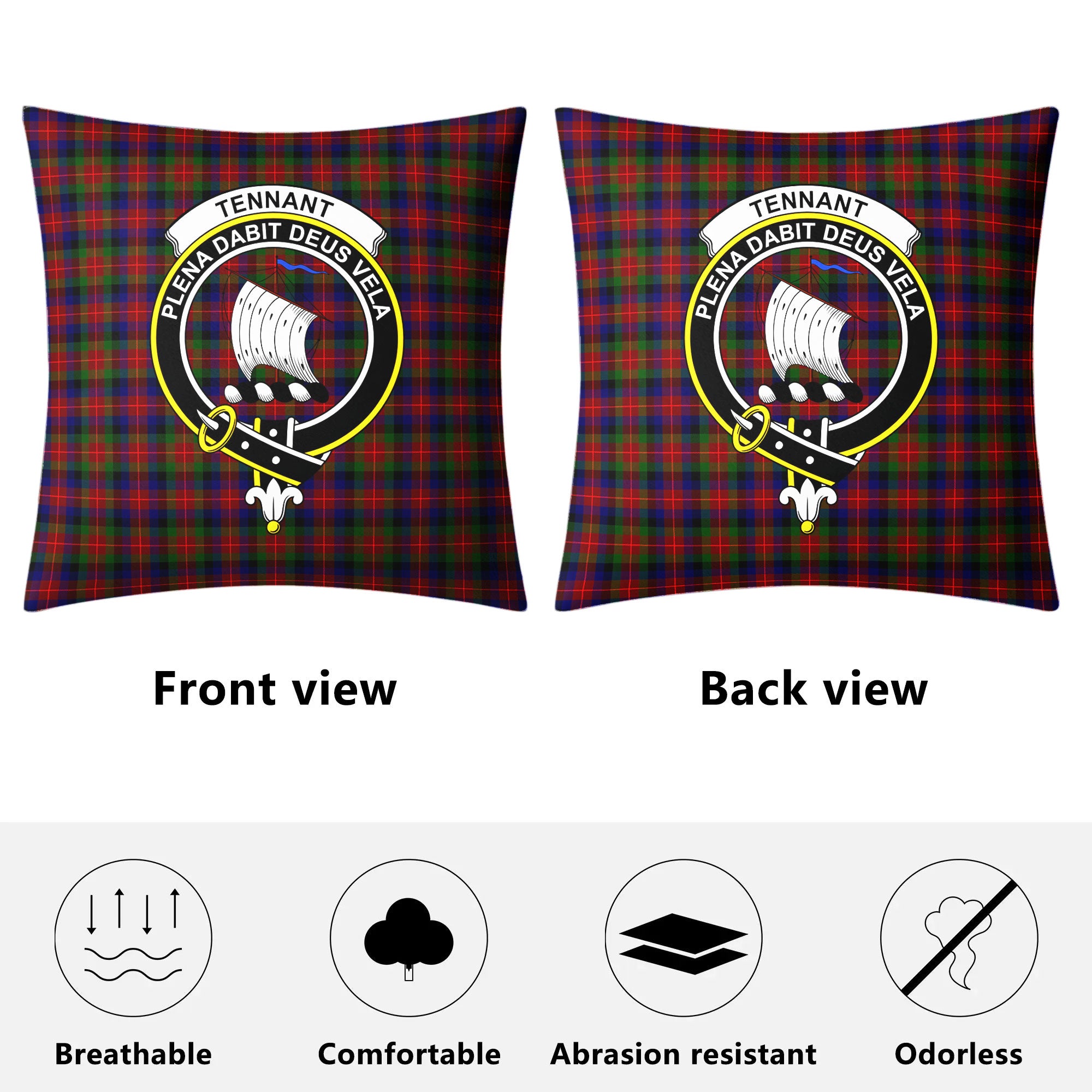 Tennant Tartan Crest Pillow Cover