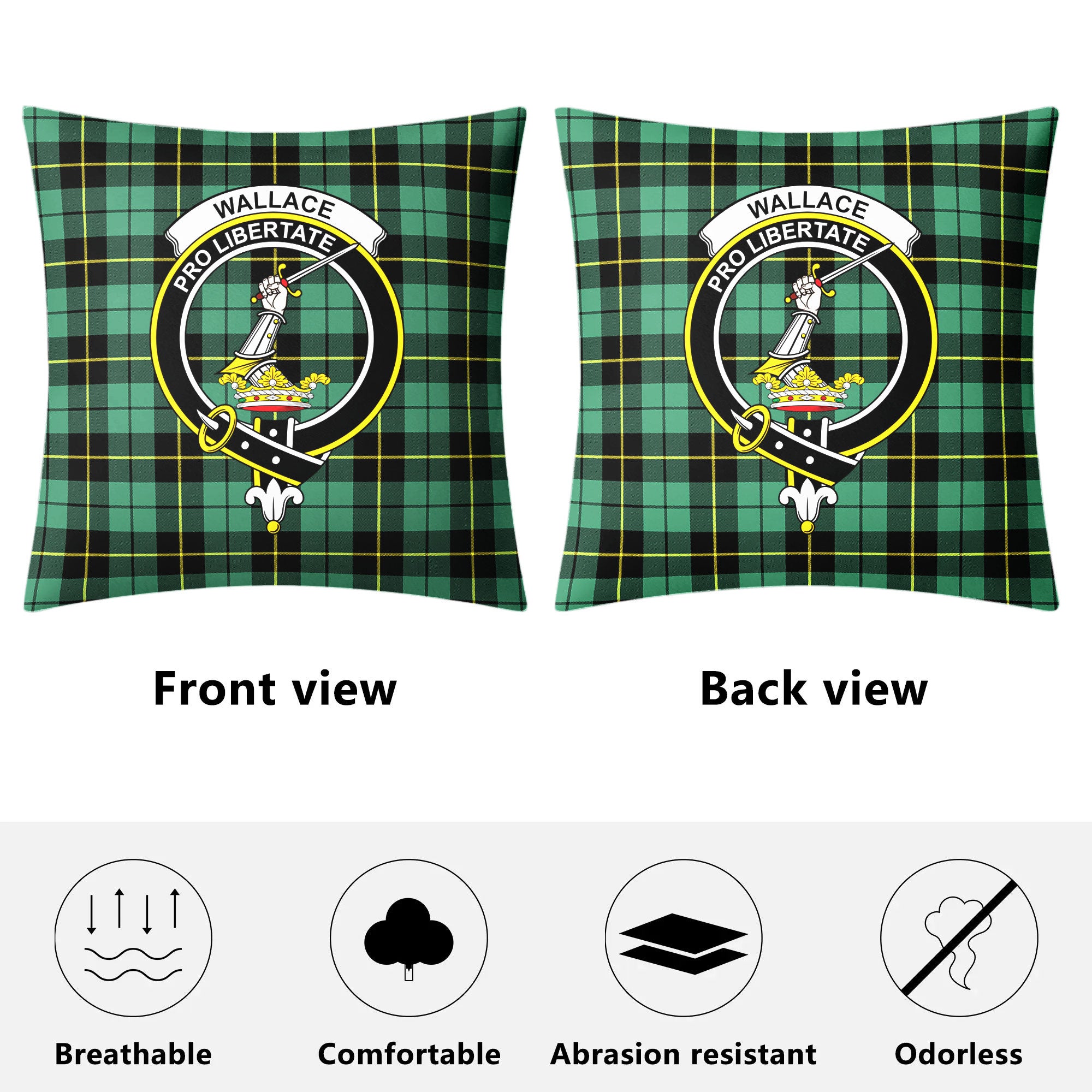 Wallace Hunting Ancient Tartan Crest Pillow Cover