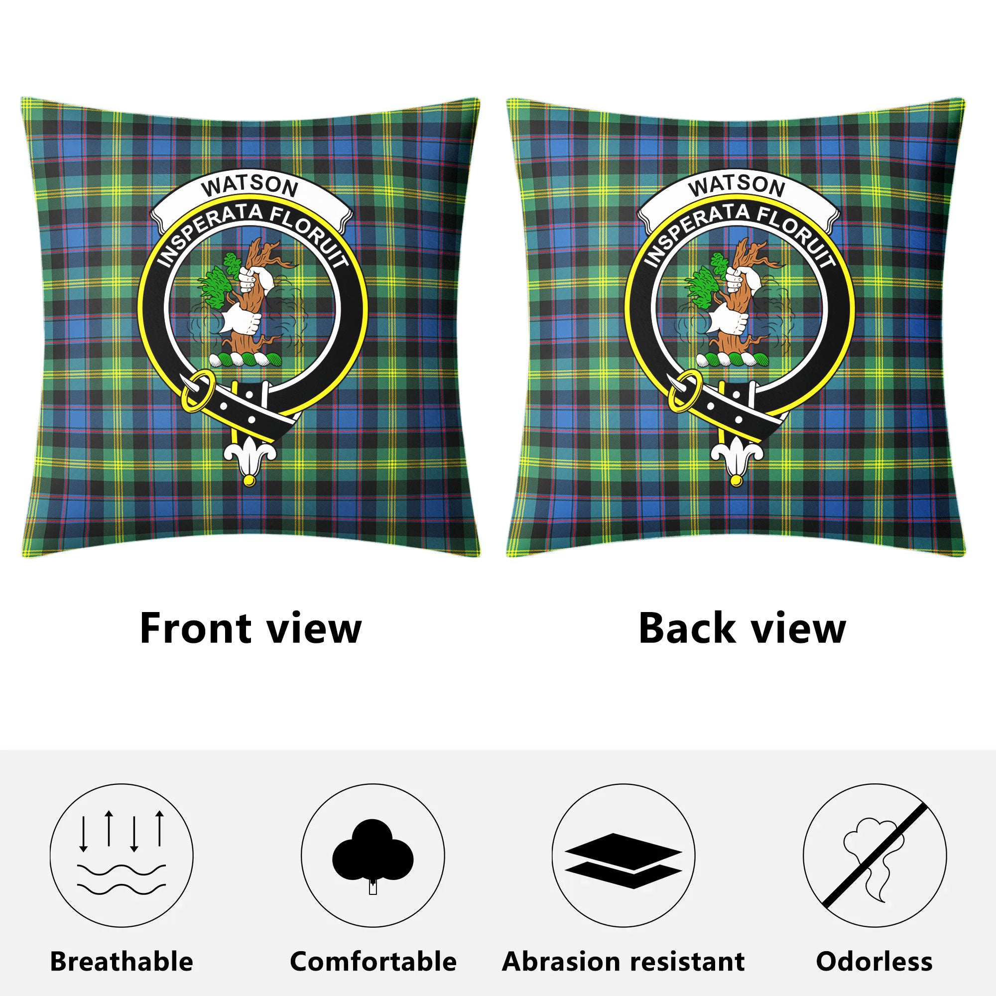 Watson Ancient Tartan Crest Pillow Cover