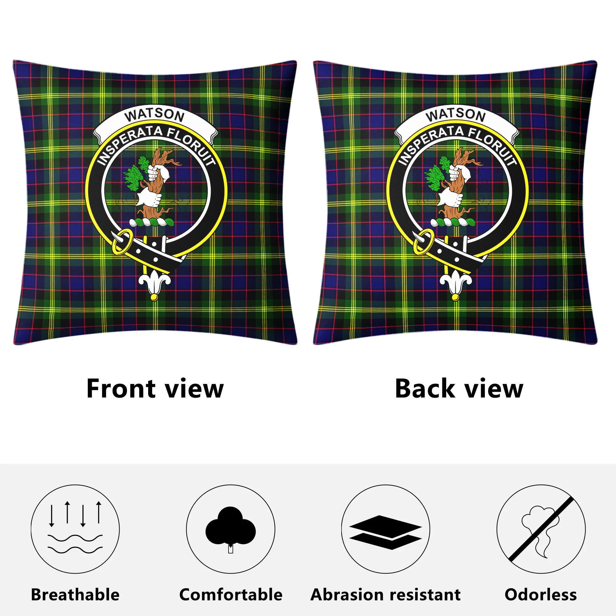 Watson Modern Tartan Crest Pillow Cover