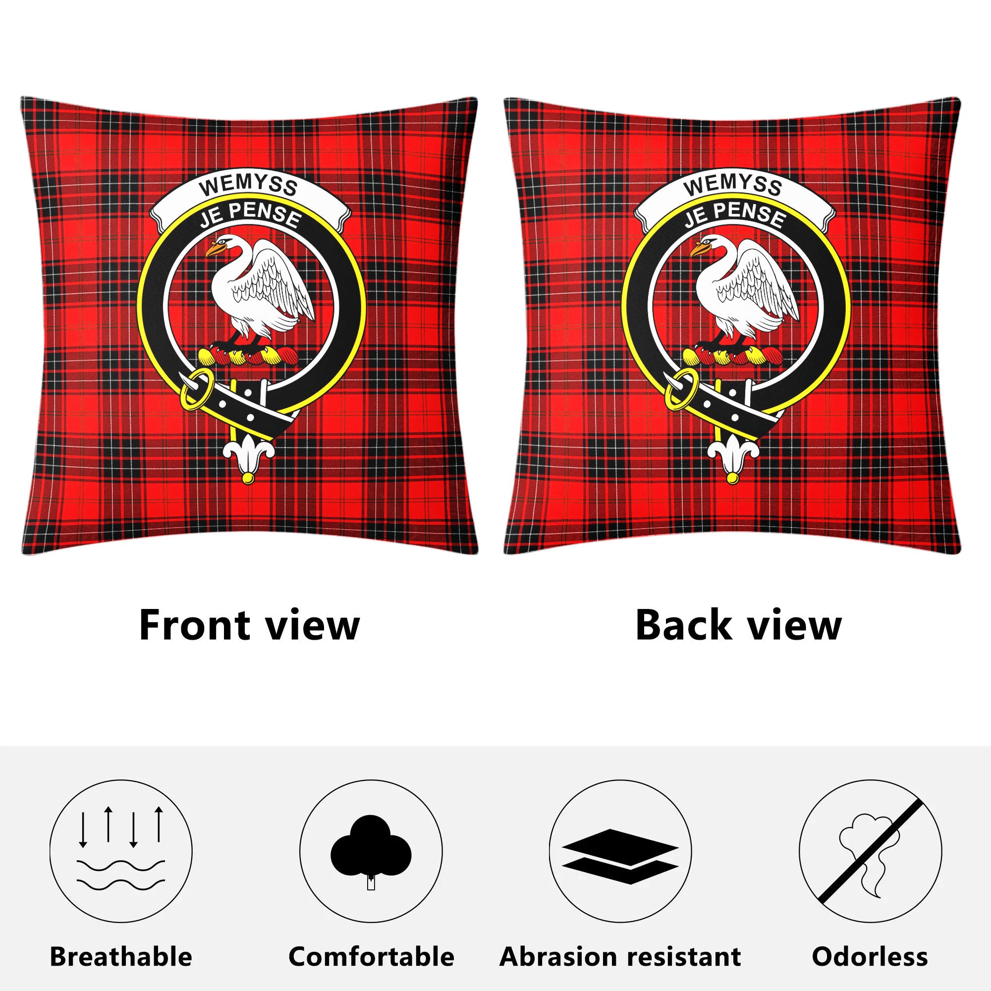 Wemyss Modern Tartan Crest Pillow Cover