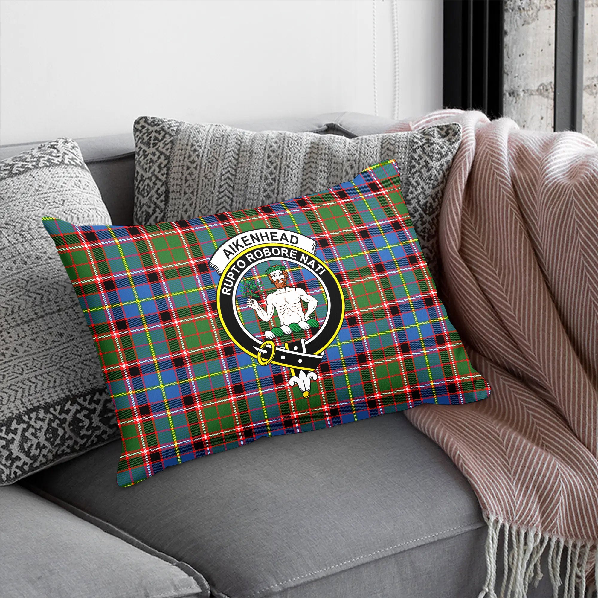 Aikenhead Tartan Crest Pillow Cover