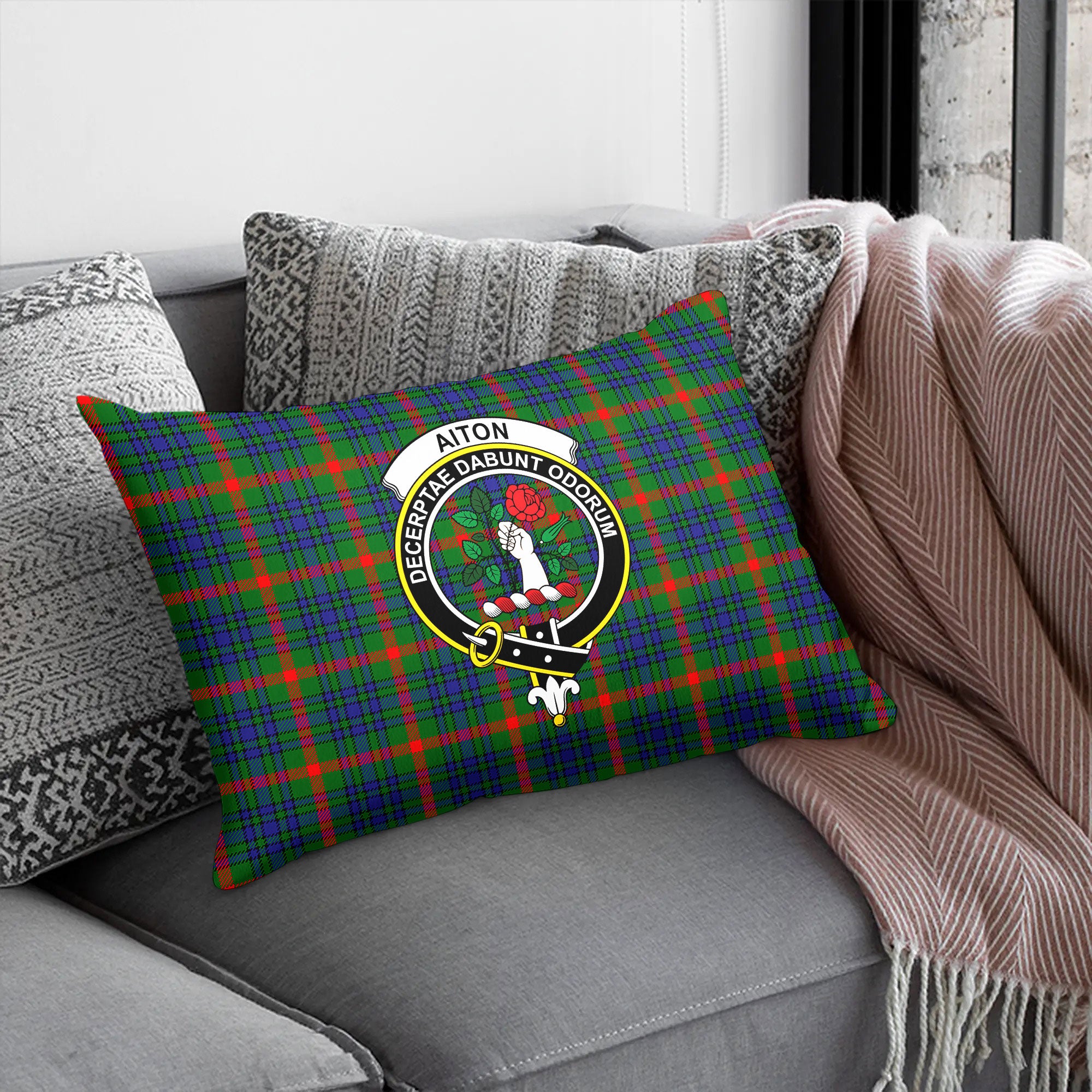 Aiton Tartan Crest Pillow Cover