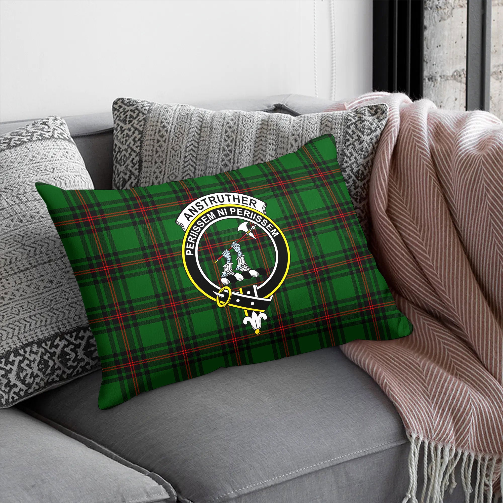 Anstruther Tartan Crest Pillow Cover